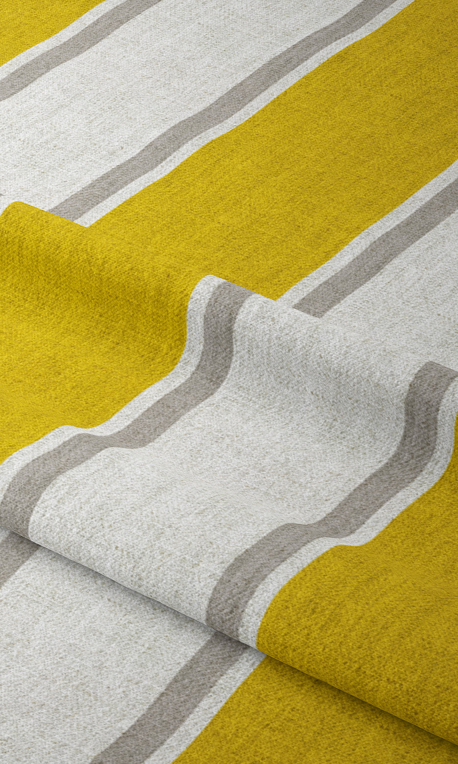 Striped Print Home Textile Fabric Material By the Yard (Linen White/ Yellow)
