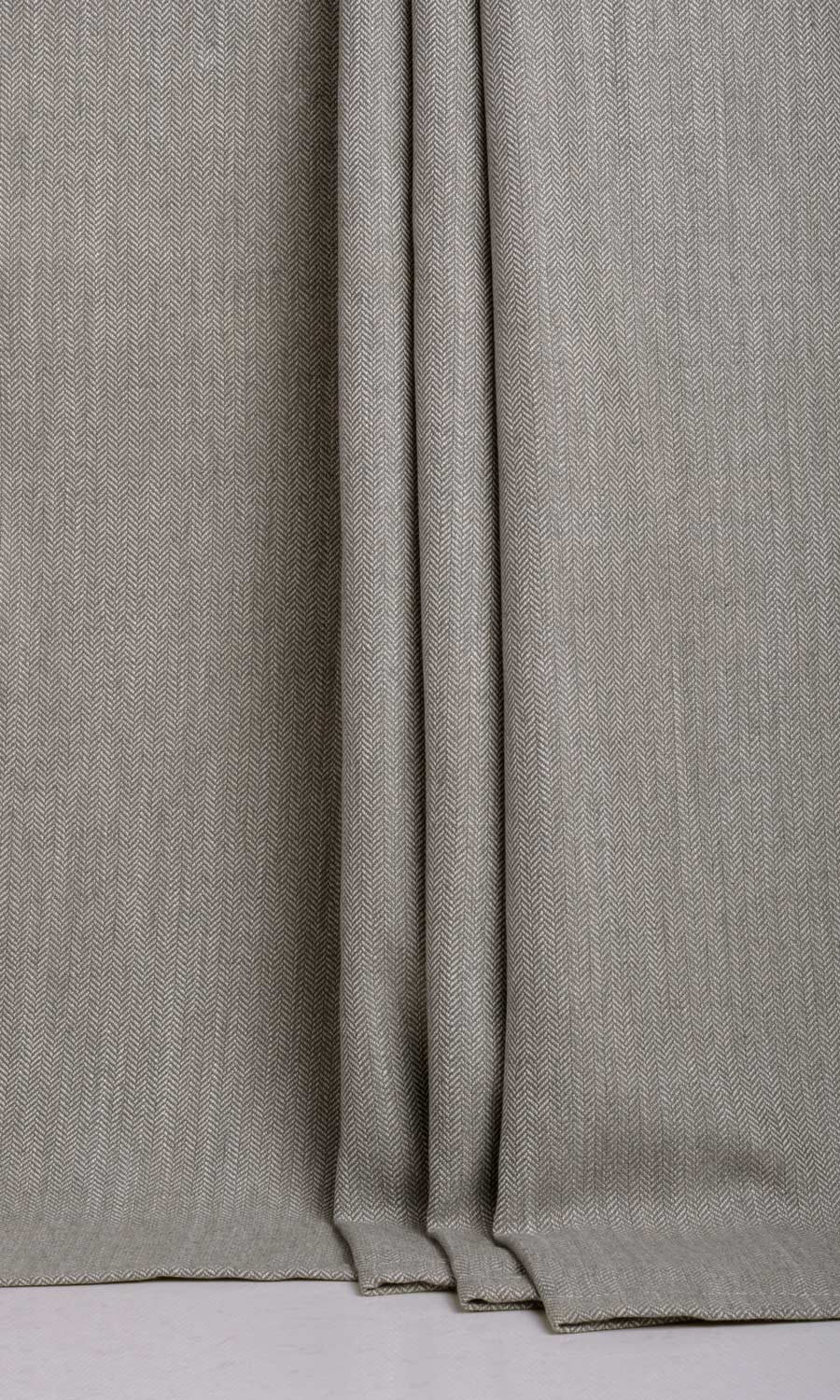 Herringbone Textured Fabric Sample for Curtains & Drapes (Deep Gray)