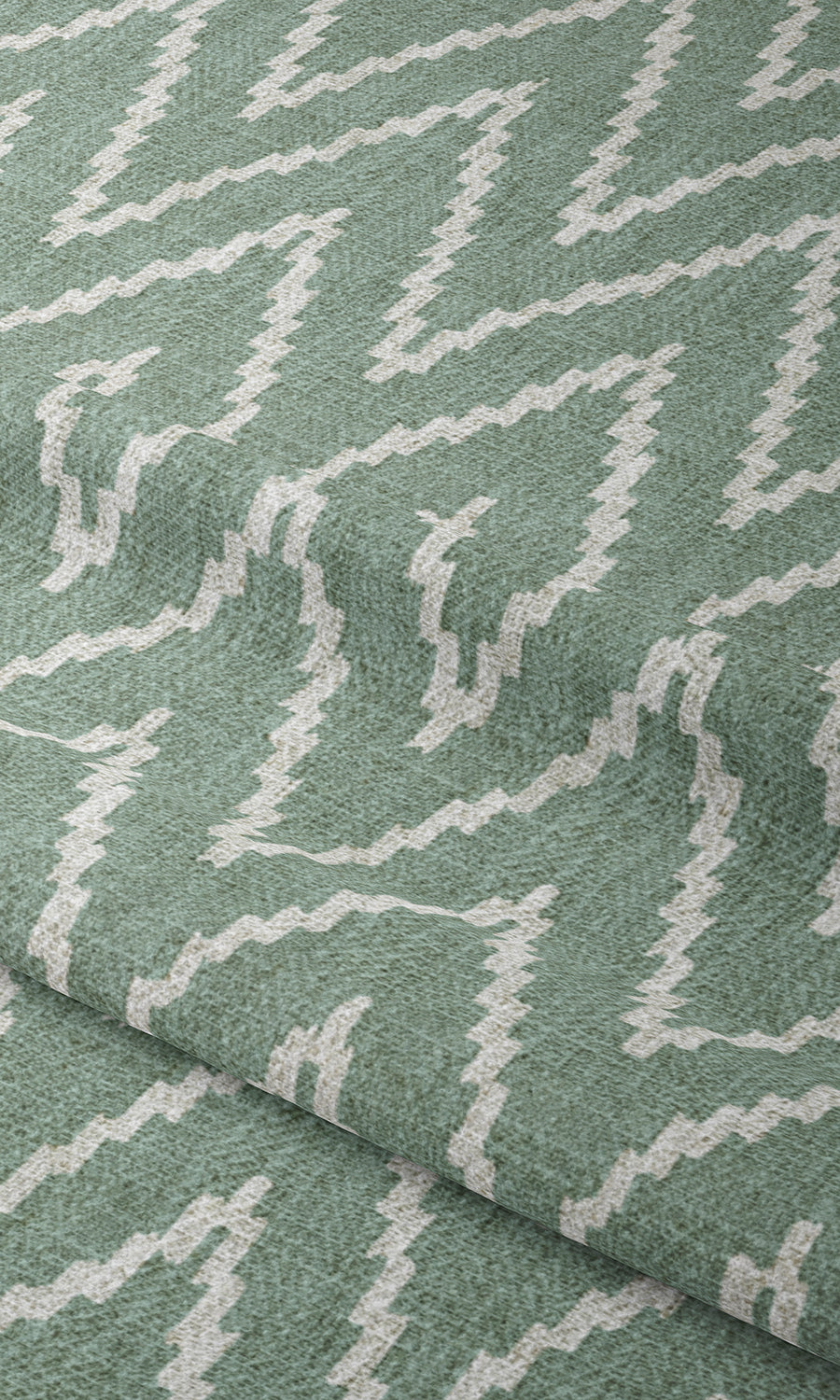 Chevron Print Window Treatments Fabric By the Metre (Duck Egg Blue/ White)