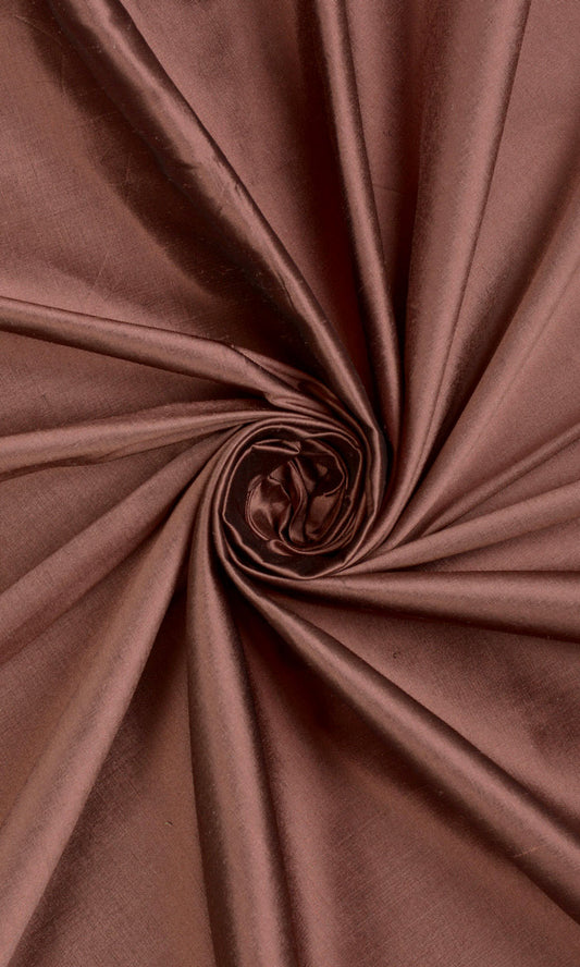 Shantung Silk Home Décor Fabric By the Yard (Cognac Red/ Brown)