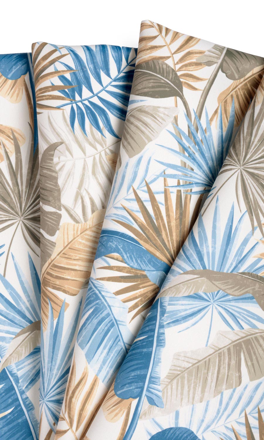 Botanical Floral Fabric Sample for Curtains & Drapes (Blue/ Brown)