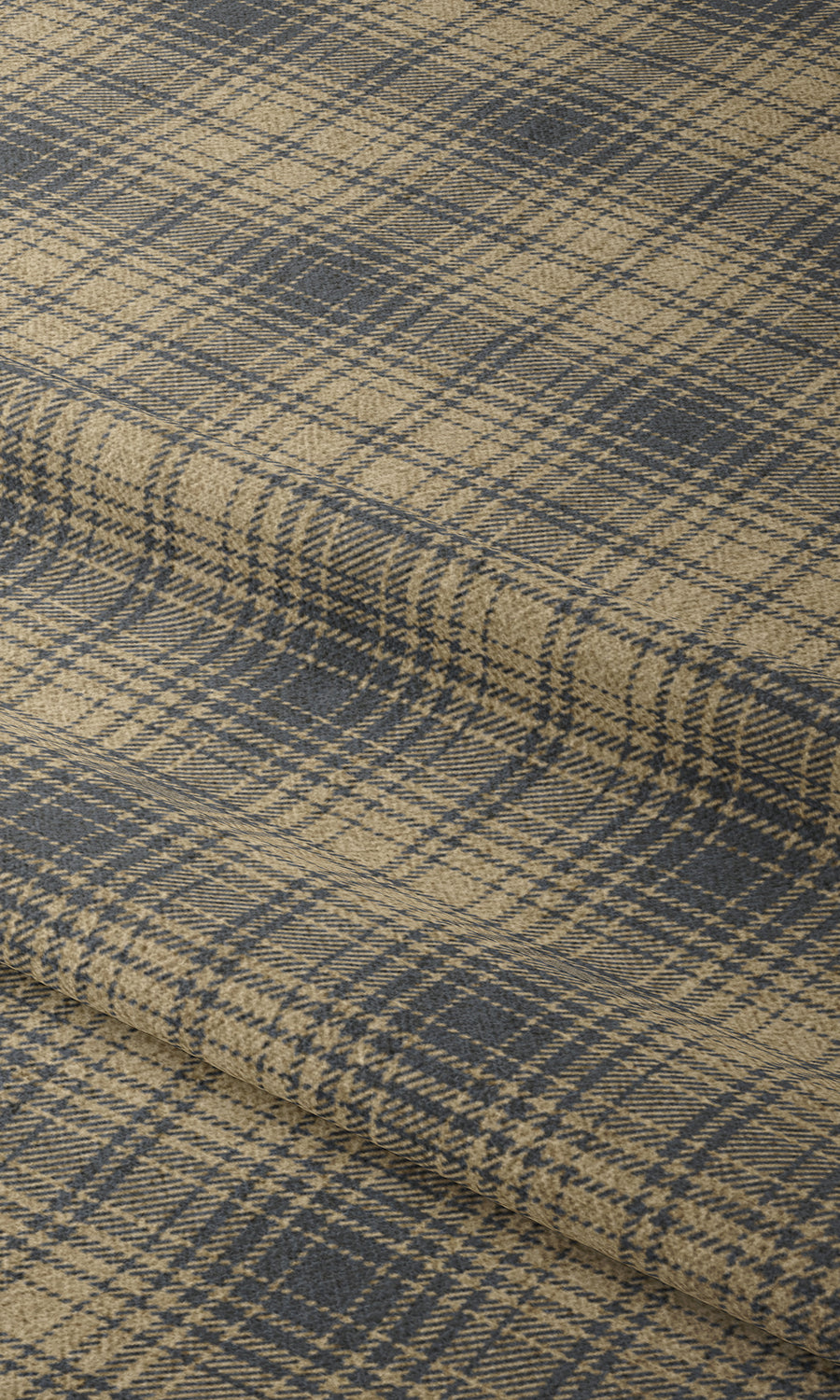 Plaid Free Fabric Material Sample (Yellow & Navy Blue/Grey)