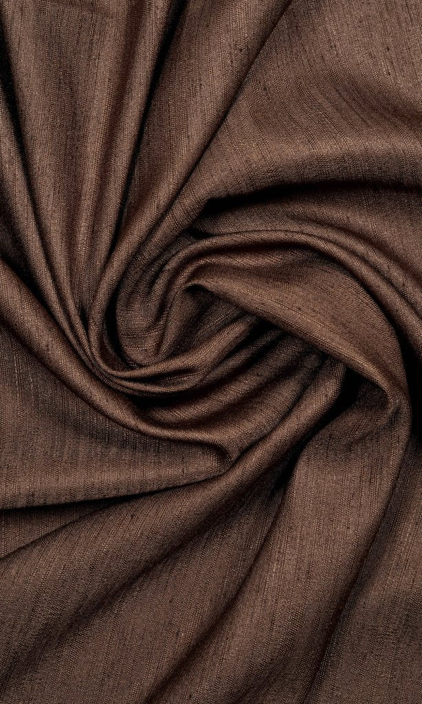 Silk Blend Home Décor Fabric By the Yard (Coffee Brown)