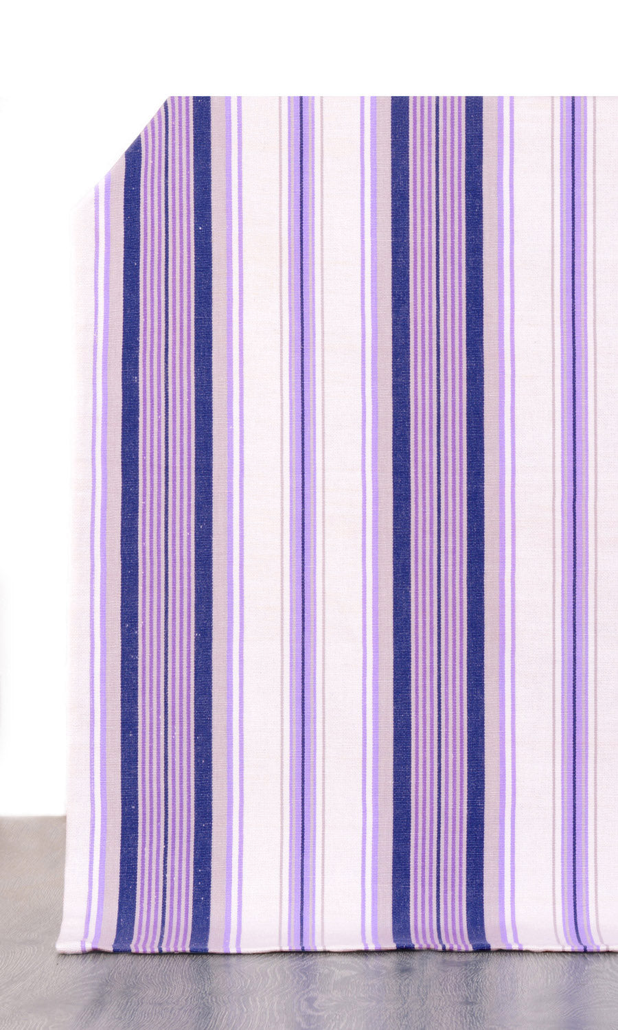 Striped Cotton Home Décor Fabric Sample (Violet/ White)