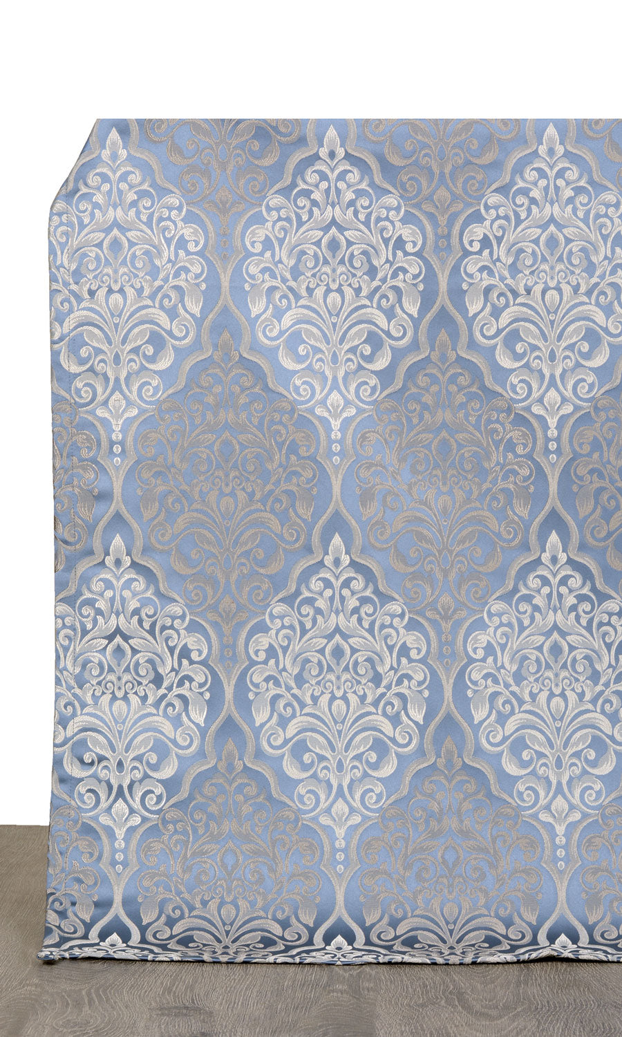 Damask Home Décor Fabric Sample (Navy Blue/ White)