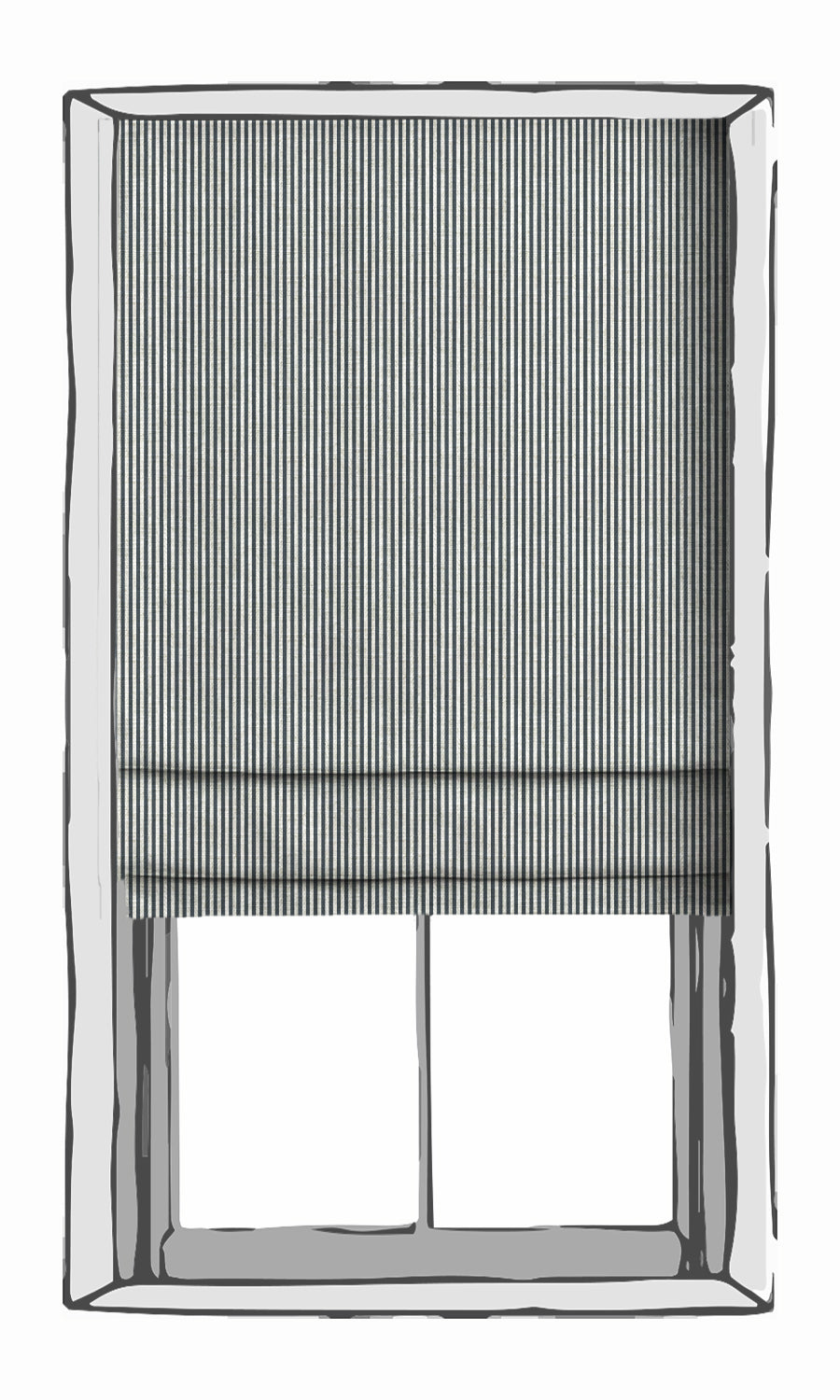 Striped Window Treatments Fabric By the Yard (Slate Grey)