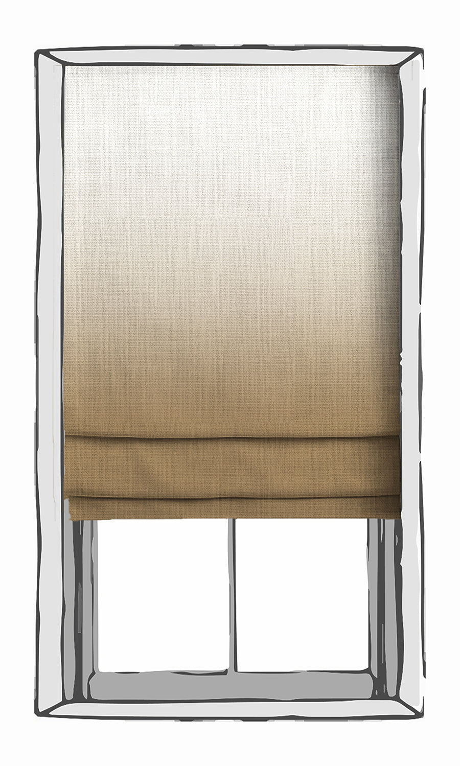 2-Tone Ombre Window Treatments Fabric Sample (Brown)