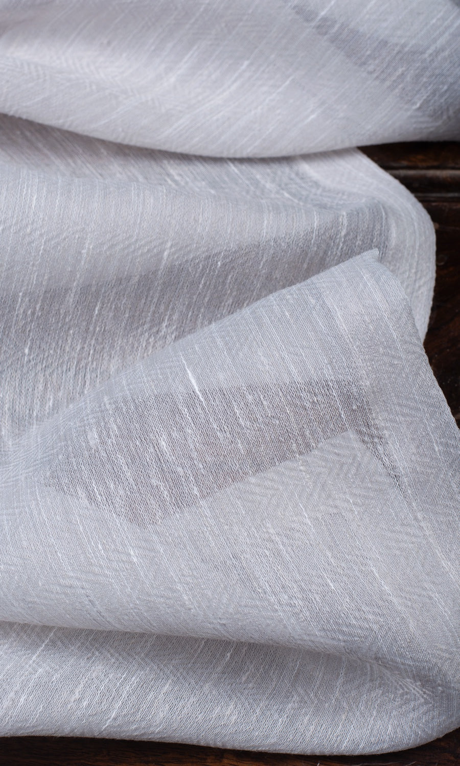 Textured Sheer Window Treatments Fabric By the Yard (Fog Gray/ White)