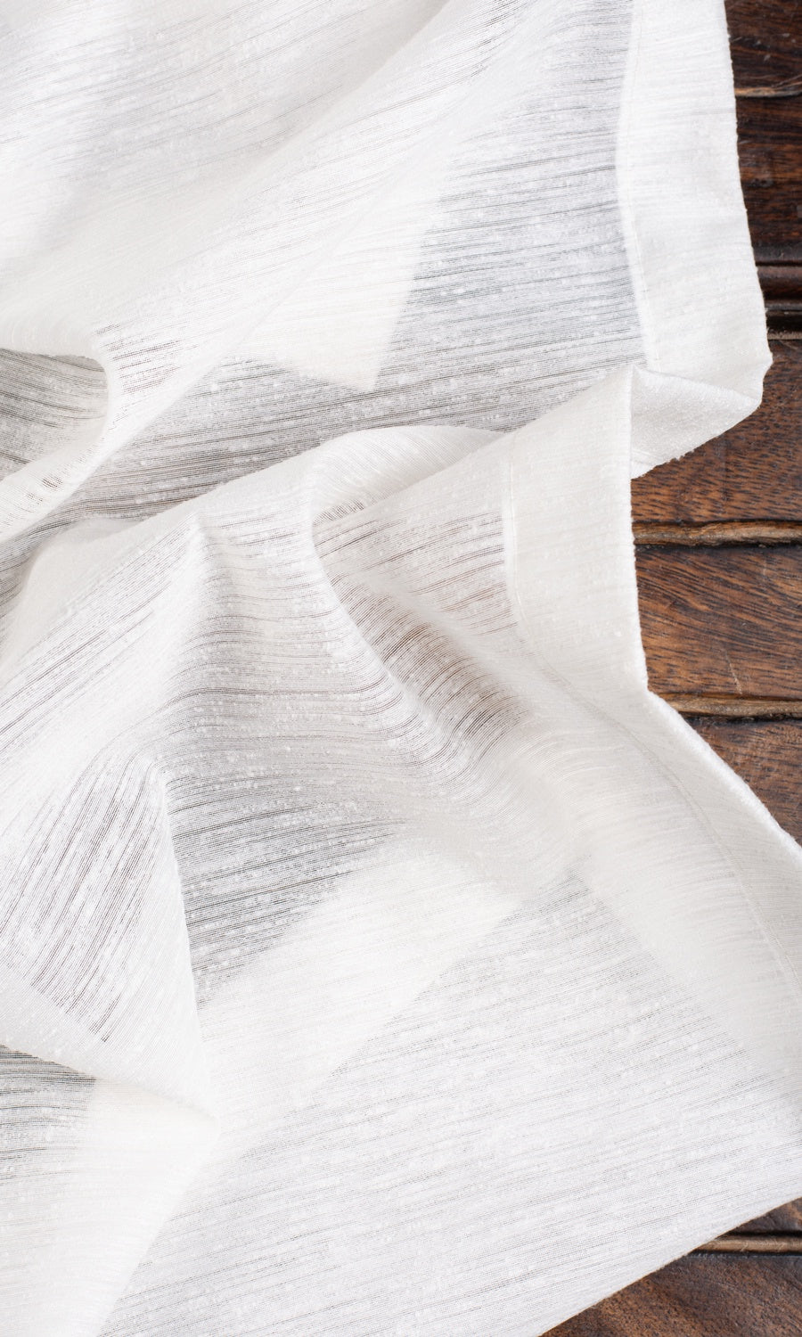 Textured Semi-Sheer Home Textile Fabric Material By the Yard (White)