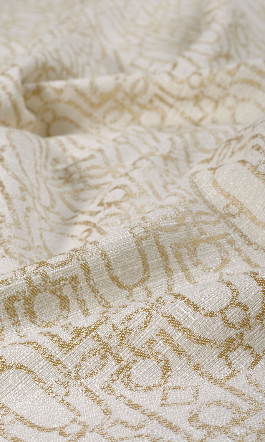 Trellis Poly-Cotton Free Fabric Material Sample (Off White/ Pale Beige)