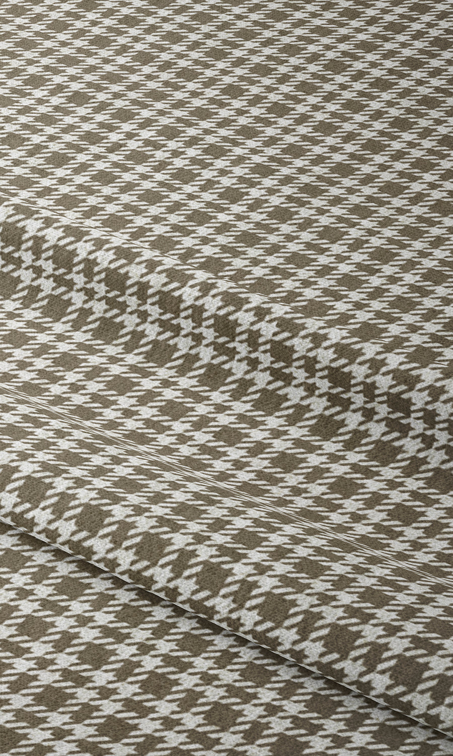 Check Patterned Window Treatments Fabric By the Metre (Mocha Brown/ White)
