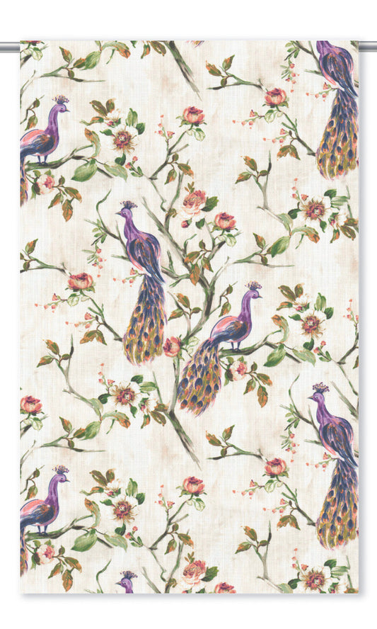 French Country Print Drapes (Orange/ Green/ Purple)