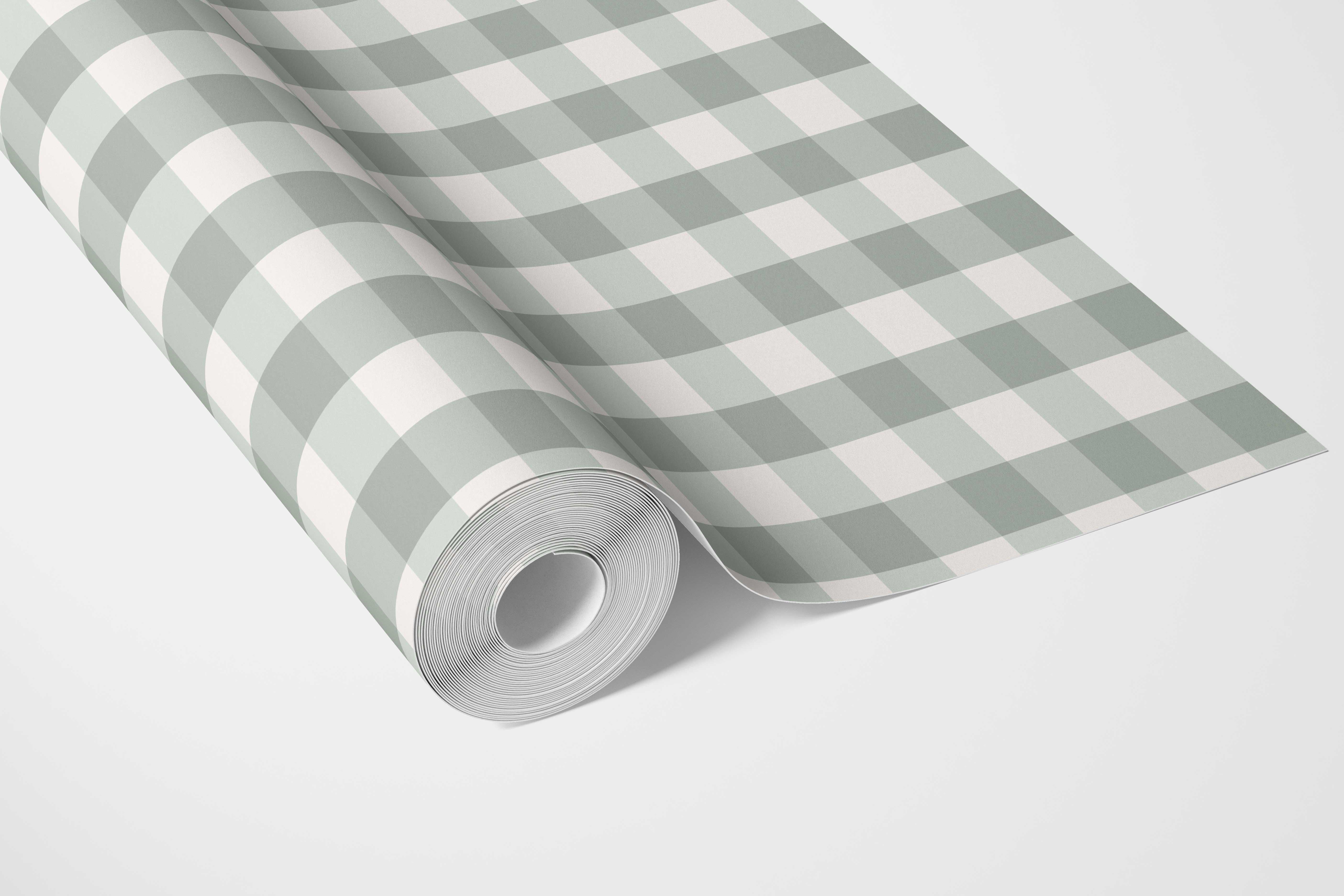 Geometric Gingham Bathroom Wallpaper (Duck Egg Blue)