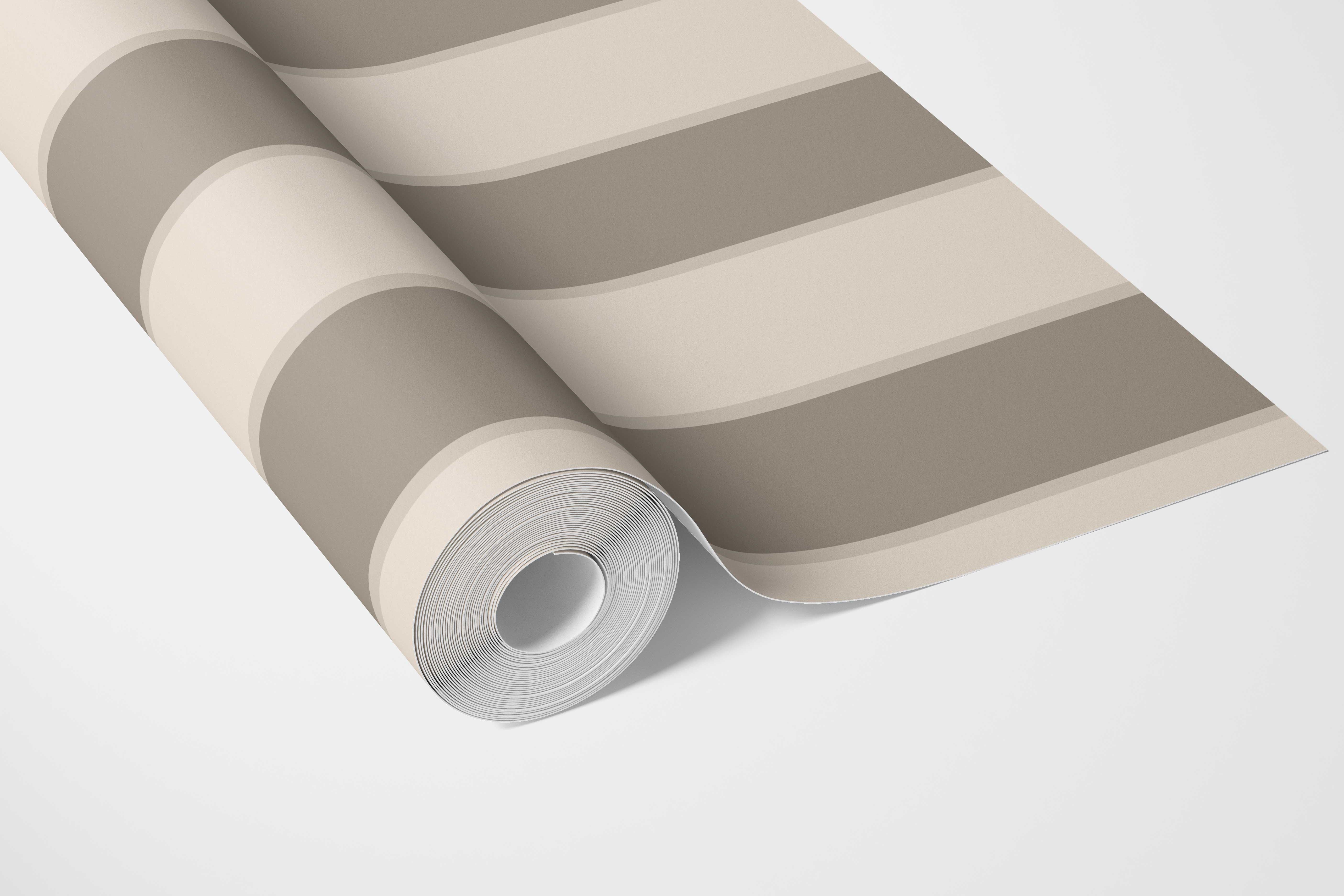 Neutral Geometric Striped Bathroom Wallpaper (Cream/ Taupe Gray/ Brown)
