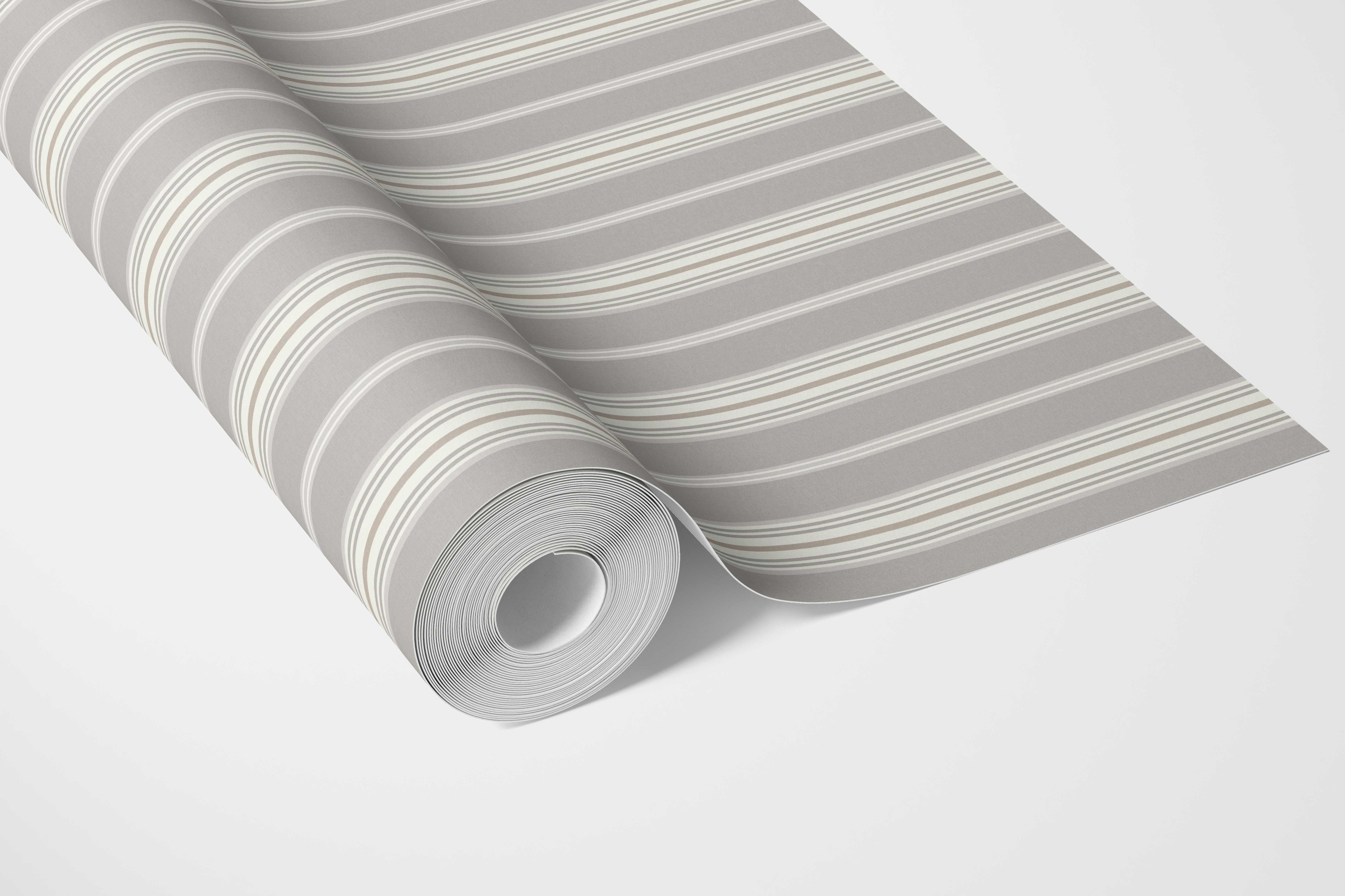 Neutral Geometric Striped Nursery Wallpaper Sample (Gray)