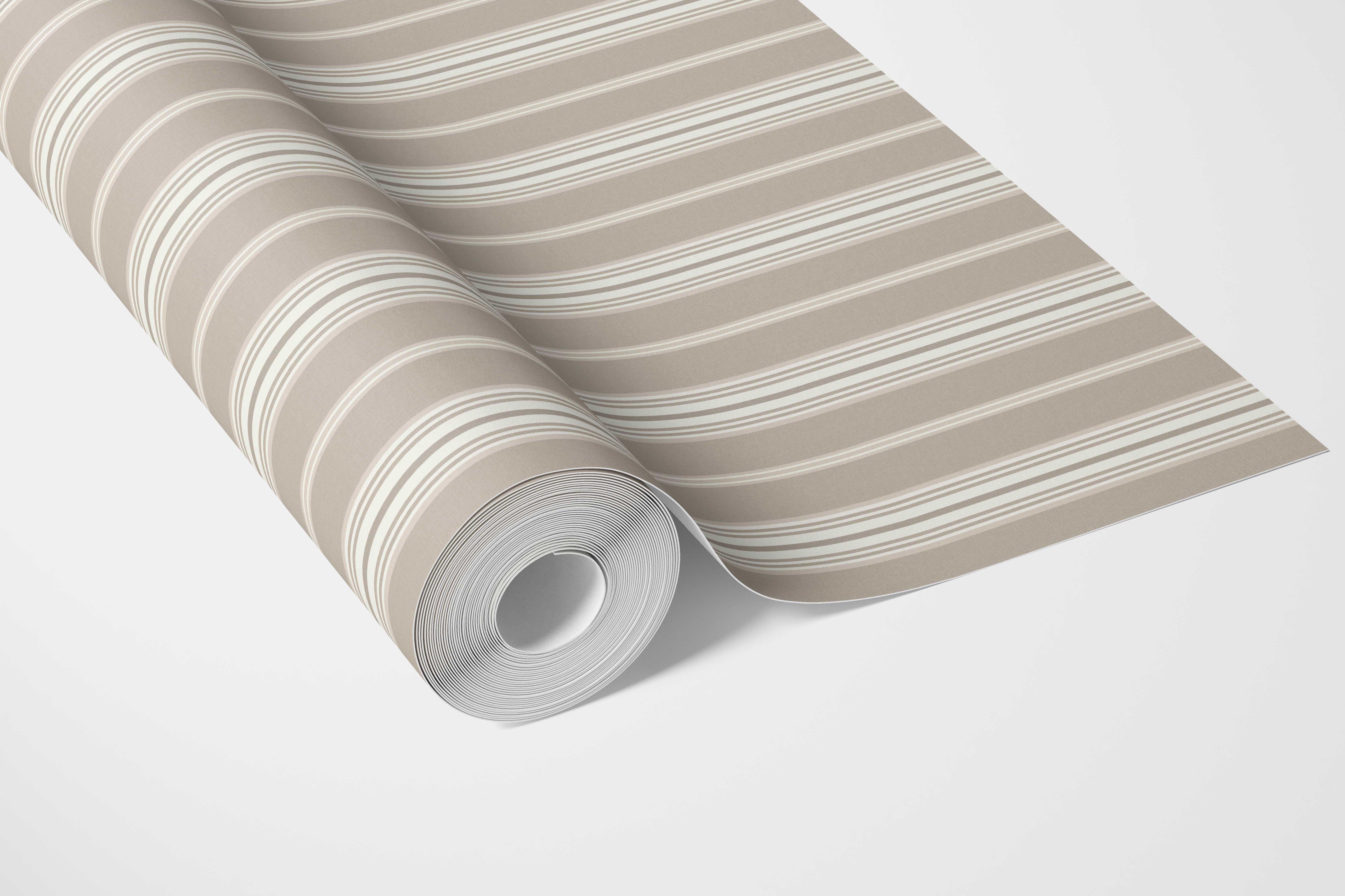 Neutral Geometric Striped Nursery Wallpaper Sample (Brown/ Beige/ Warm Gray)