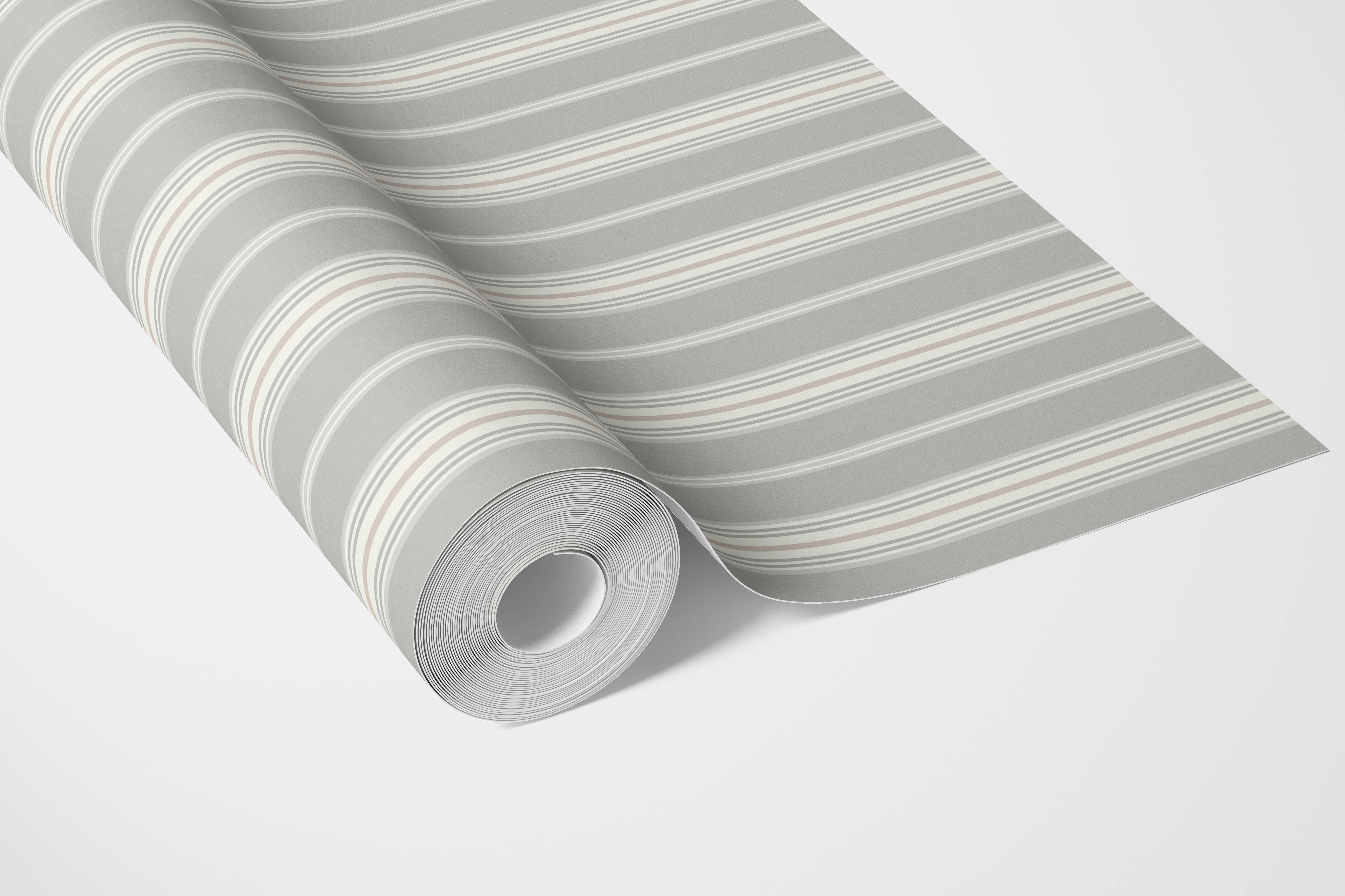 Neutral Geometric Striped Nursery Wallpaper (Gray)
