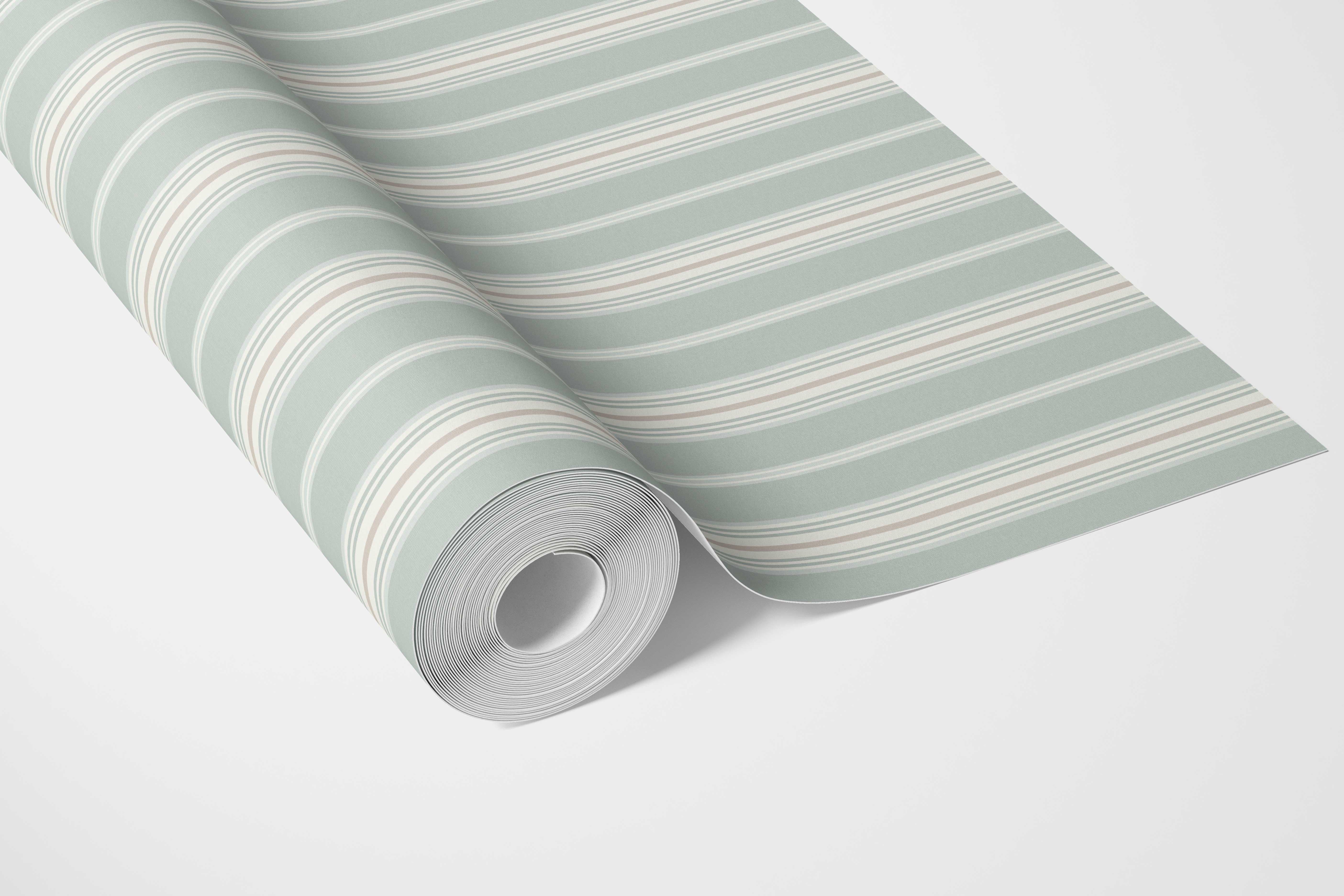 Neutral Geometric Striped Nursery Wallpaper Sample (Duck Egg Blue)