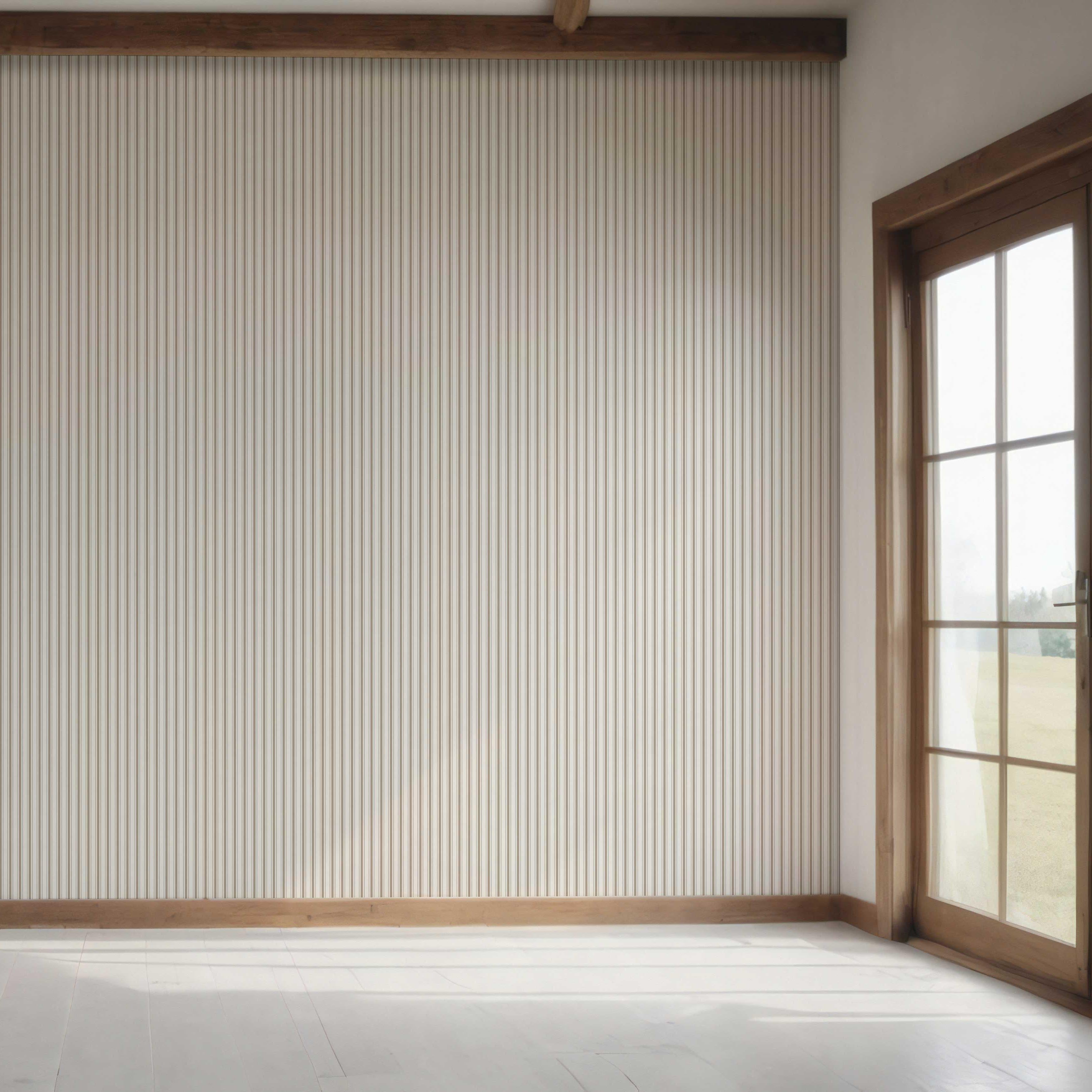Neutral Geometric Striped Bedroom Wallpaper (Greige/ Beige/ Warm Gray)