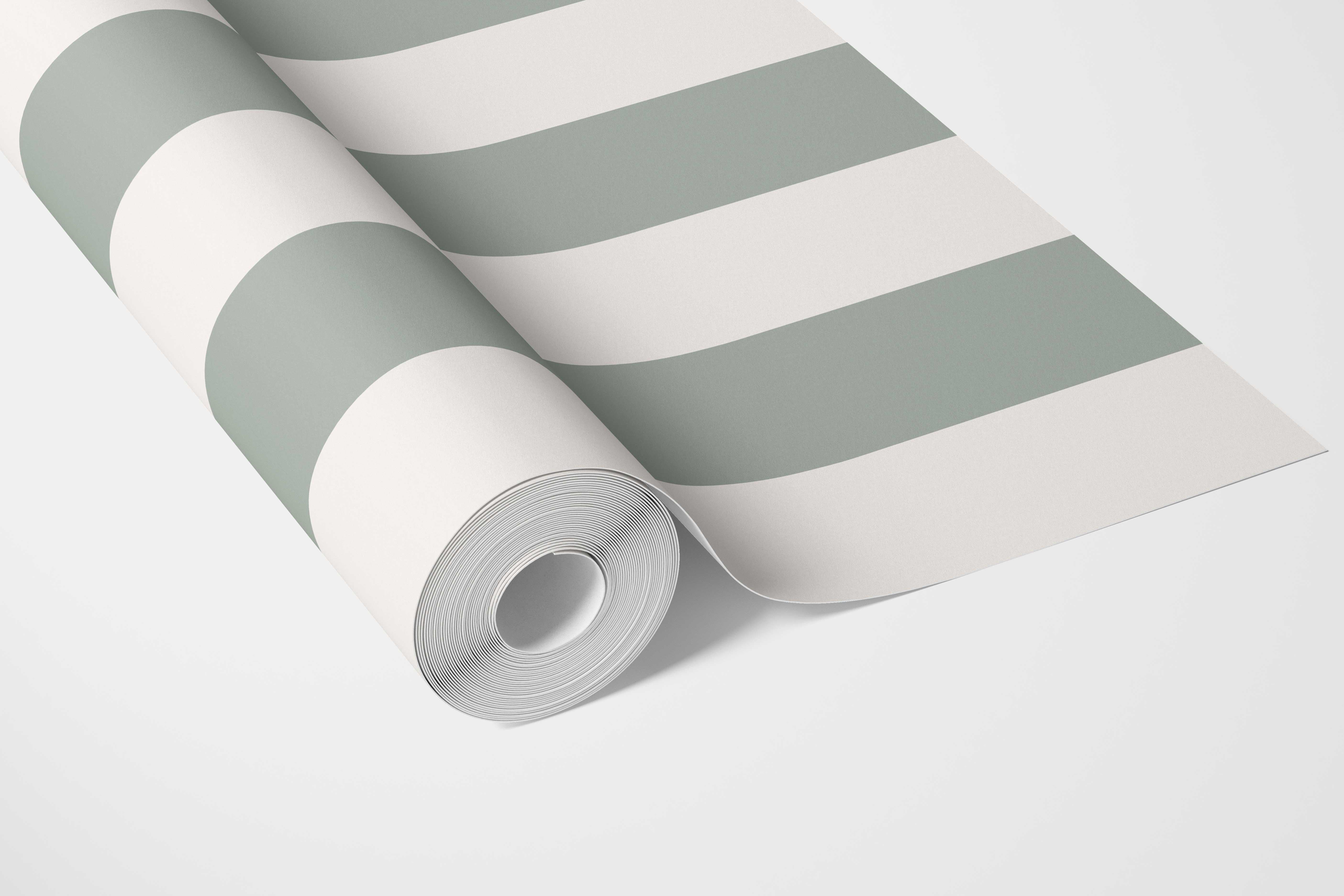 Geometric Striped Bathroom Wallpaper Sample (Green)