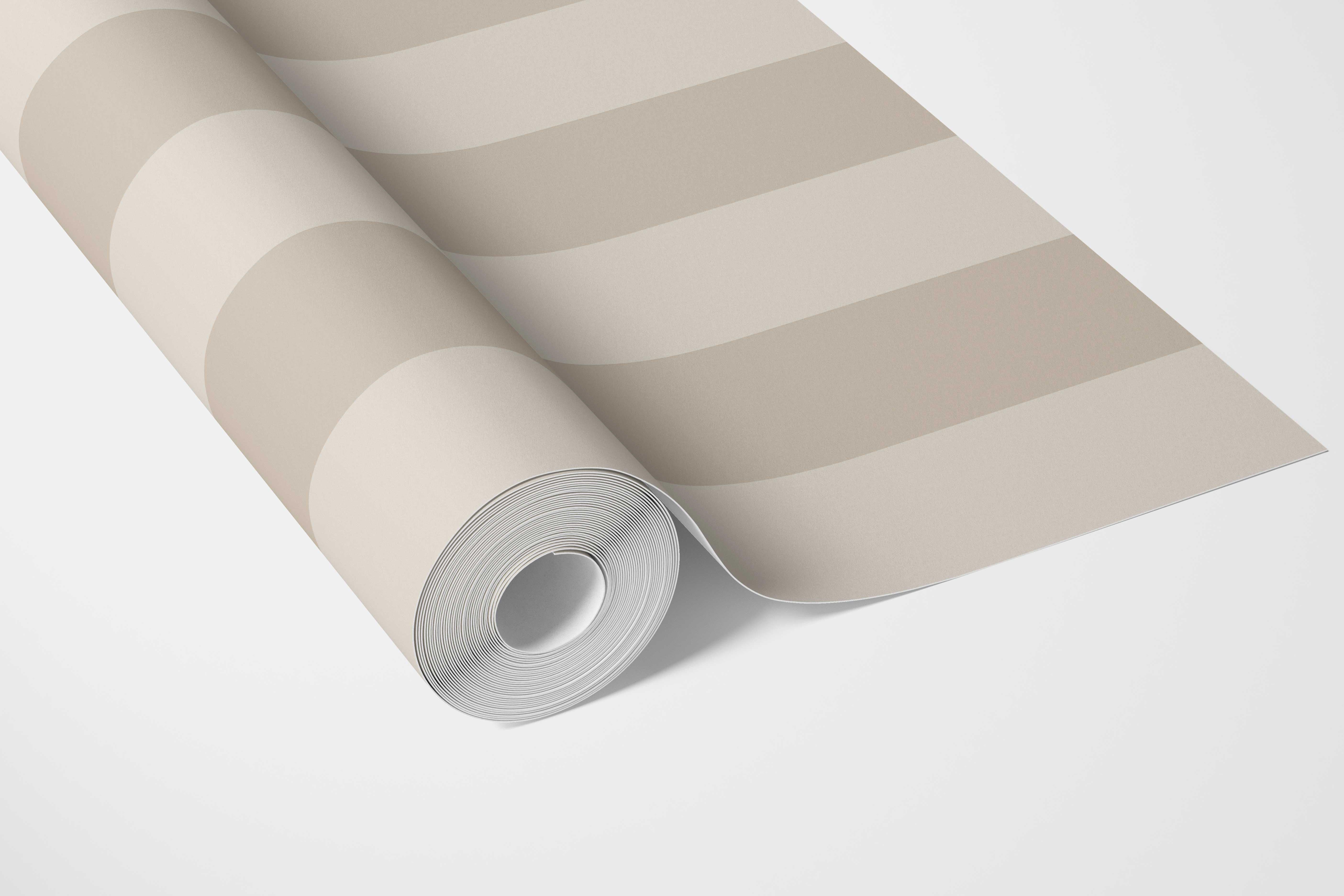 Geometric Striped Bathroom Wallpaper (Wheat Beige/ Cream)