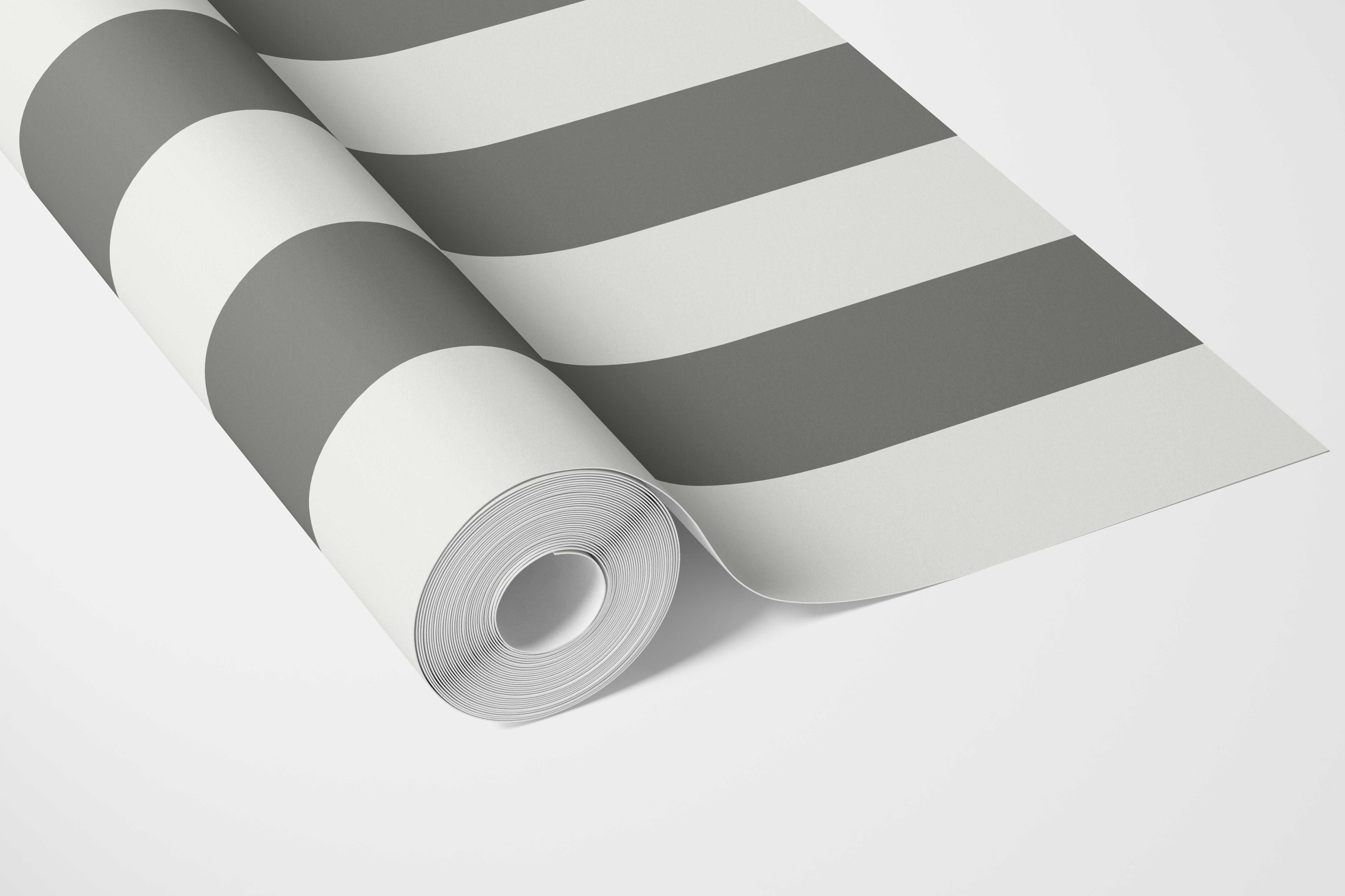 Neutral Geometric Striped Bathroom Wallpaper (Dark Gray/ White)