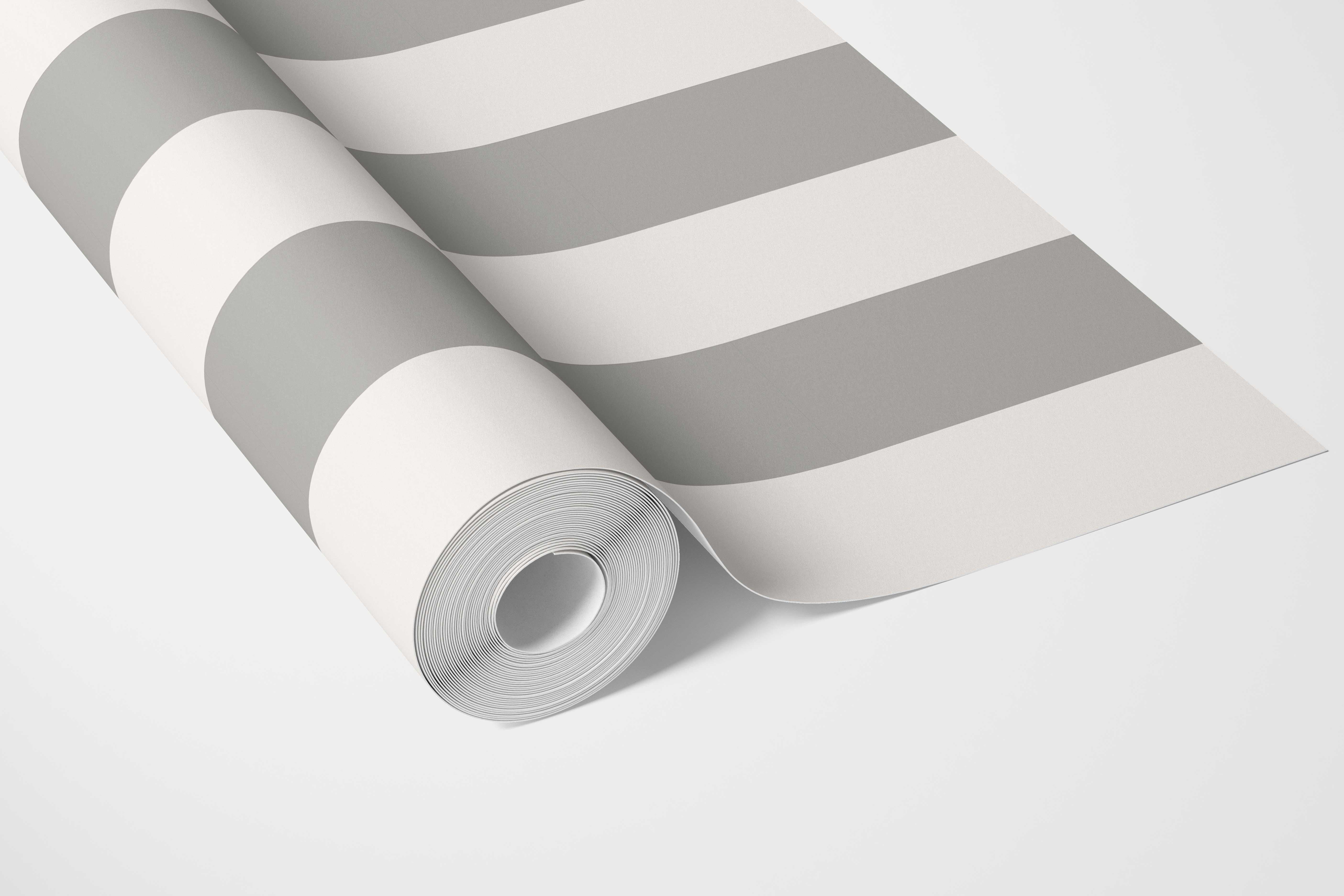 Neutral Geometric Striped Bathroom Wallpaper Sample (Gray/ White)