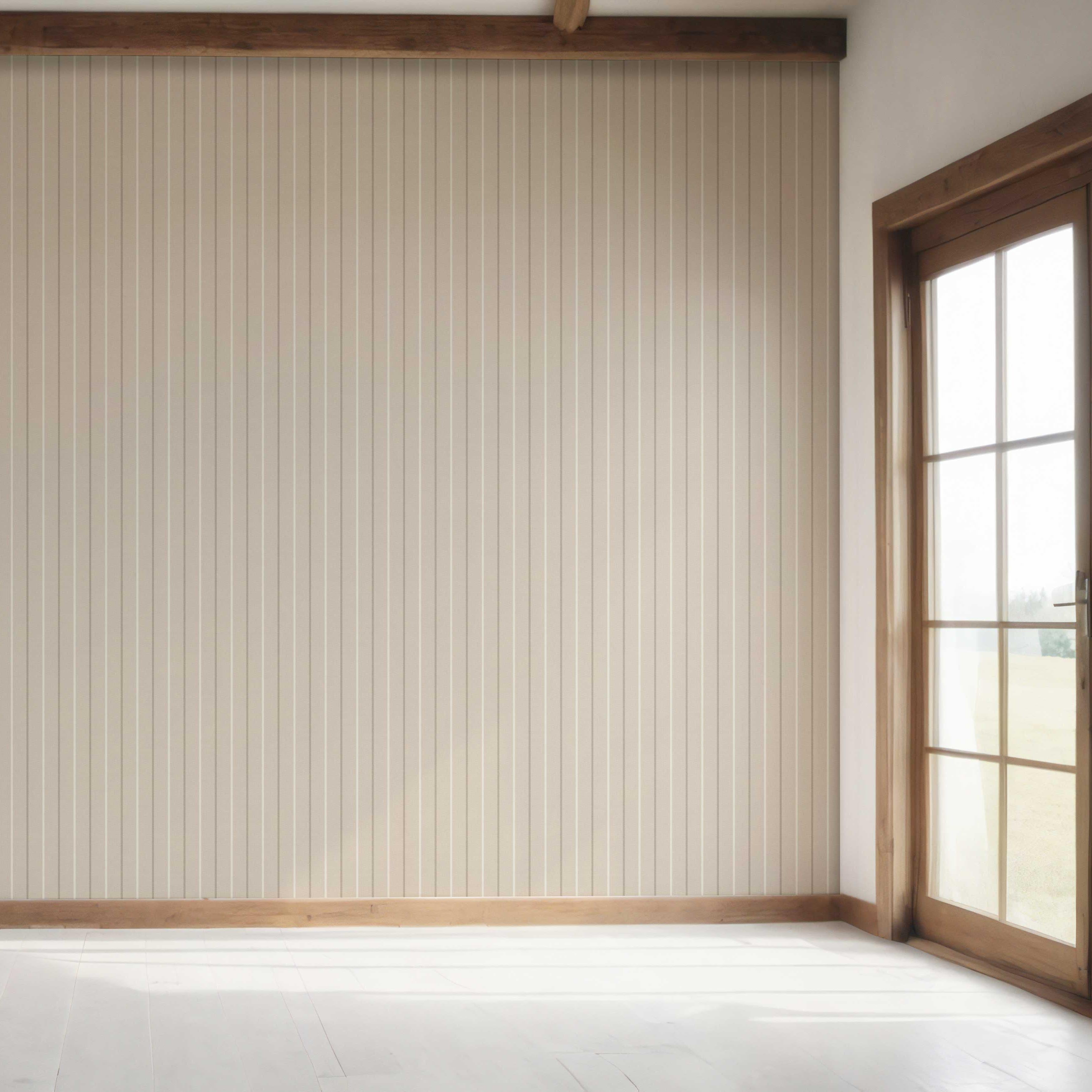 Neutral Geometric Striped Bedroom Wallpaper Sample (Neutral Brown/ Beige)