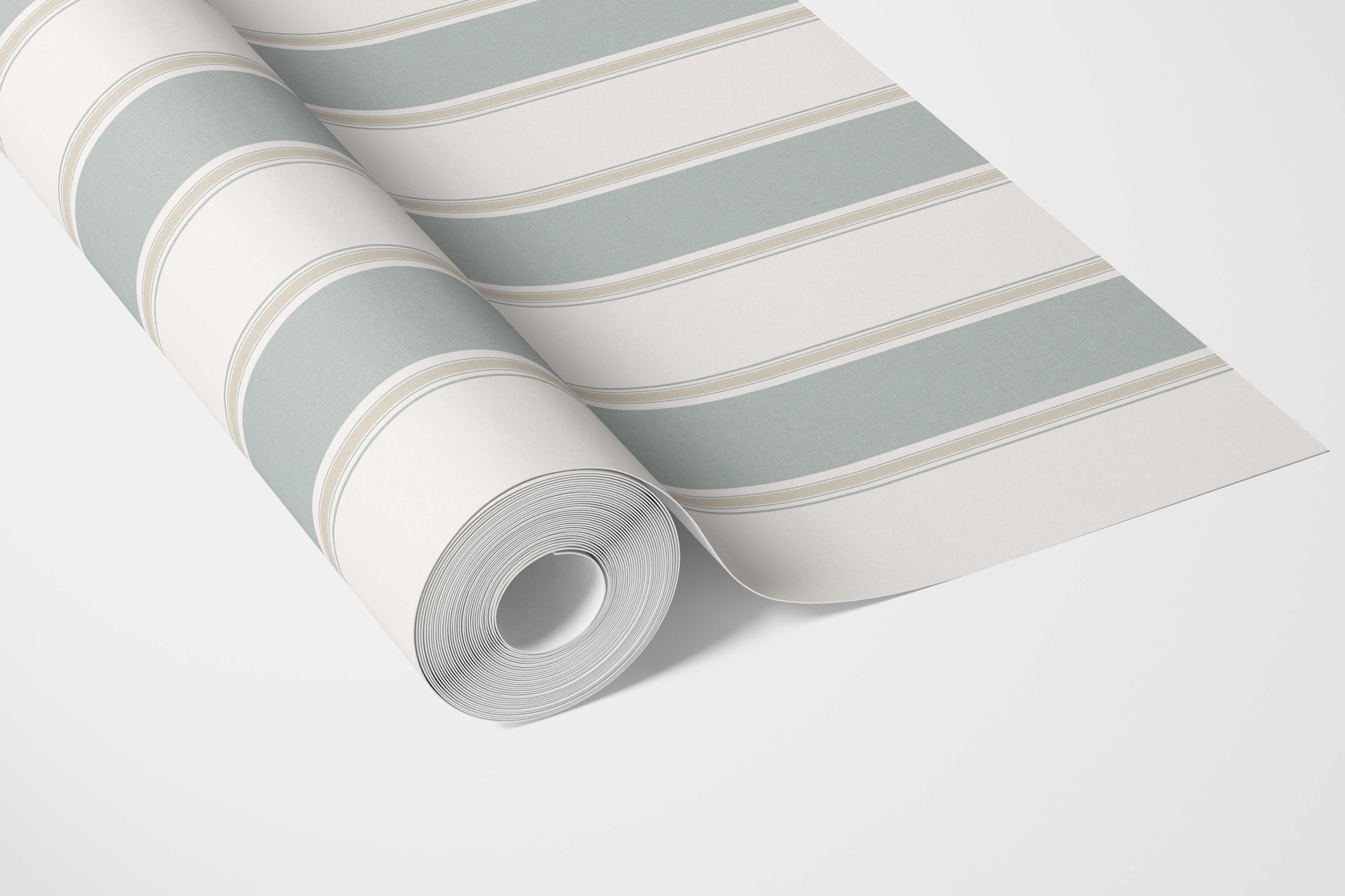 Geometric Striped Bathroom Wallpaper (Mint Green/ Gray)