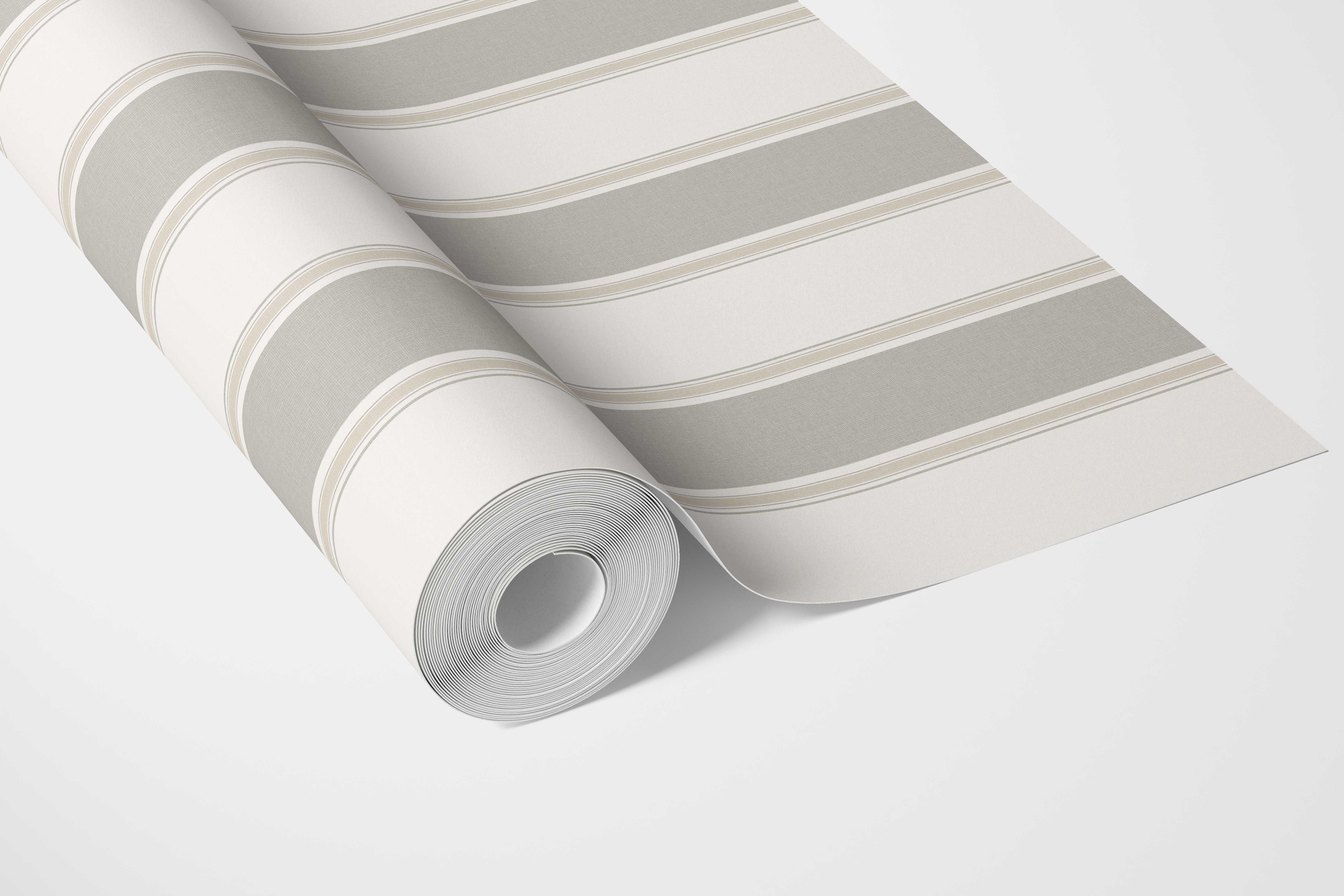 Neutral Geometric Striped Bathroom Wallpaper Sample (Gray/ Beige/ Taupe)