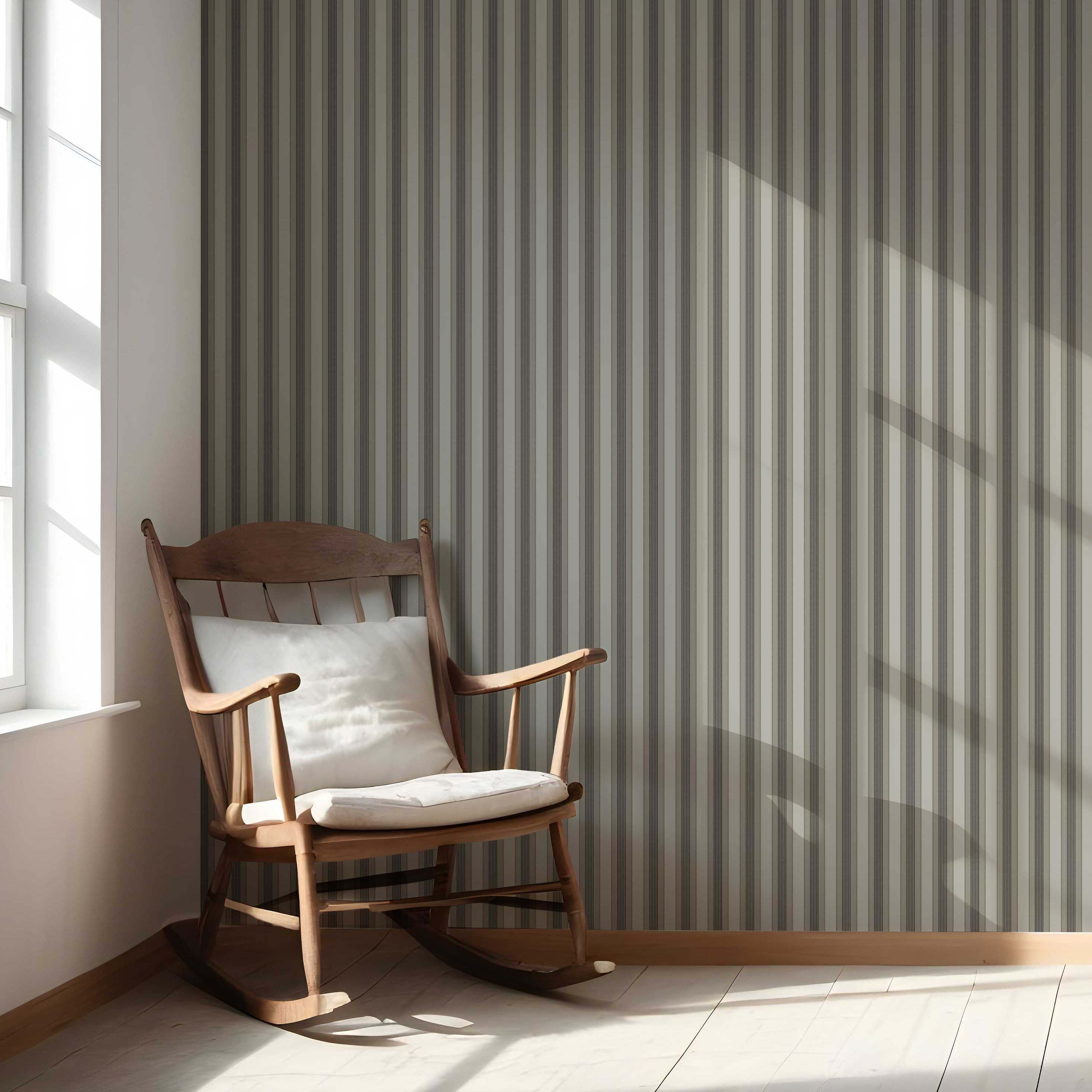 Neutral Geometric Striped Living Room Wallpaper (Brown/ Beige/ Taupe Gray)