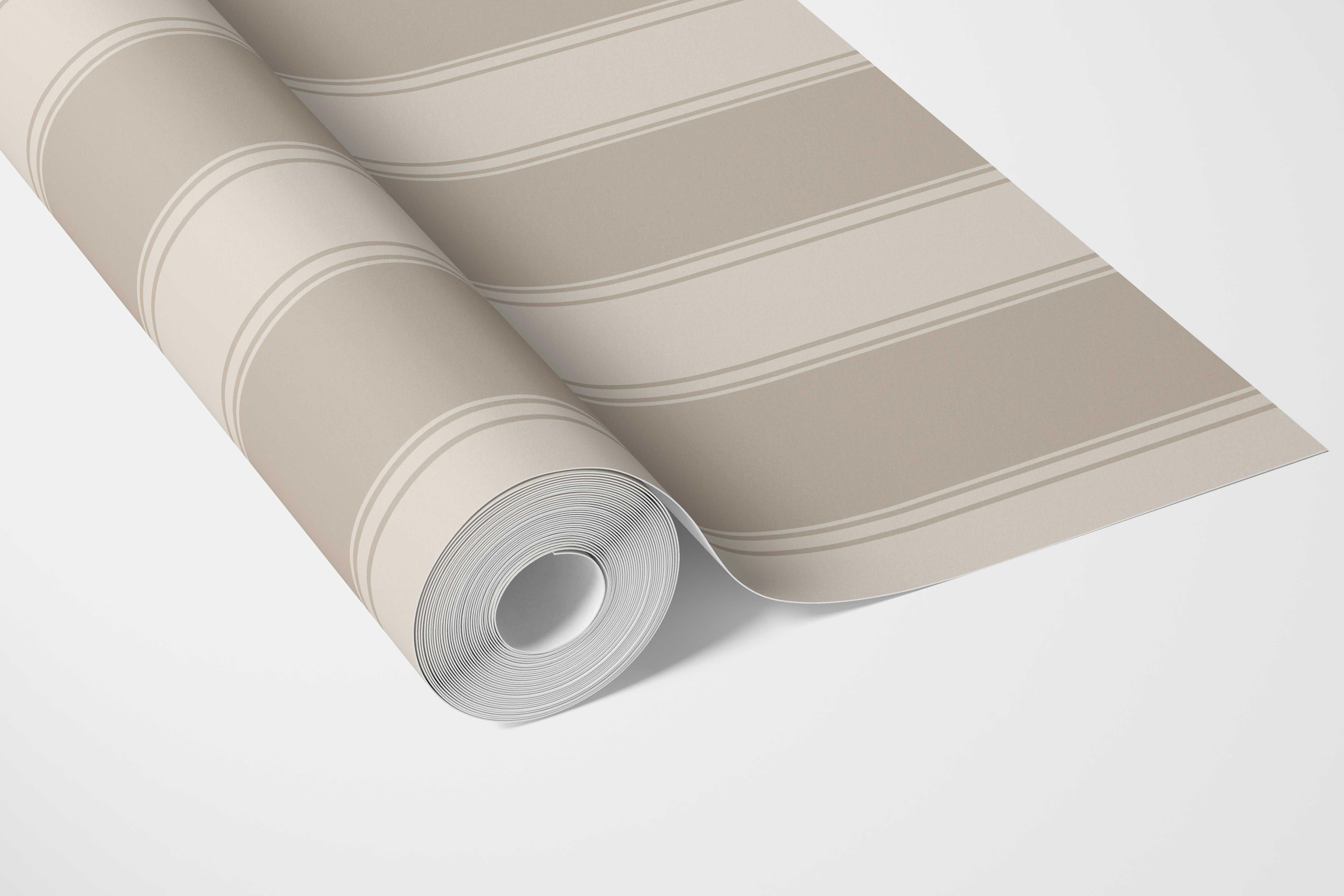 Neutral Geometric Striped Bathroom Wallpaper Sample (Brown/ Beige)