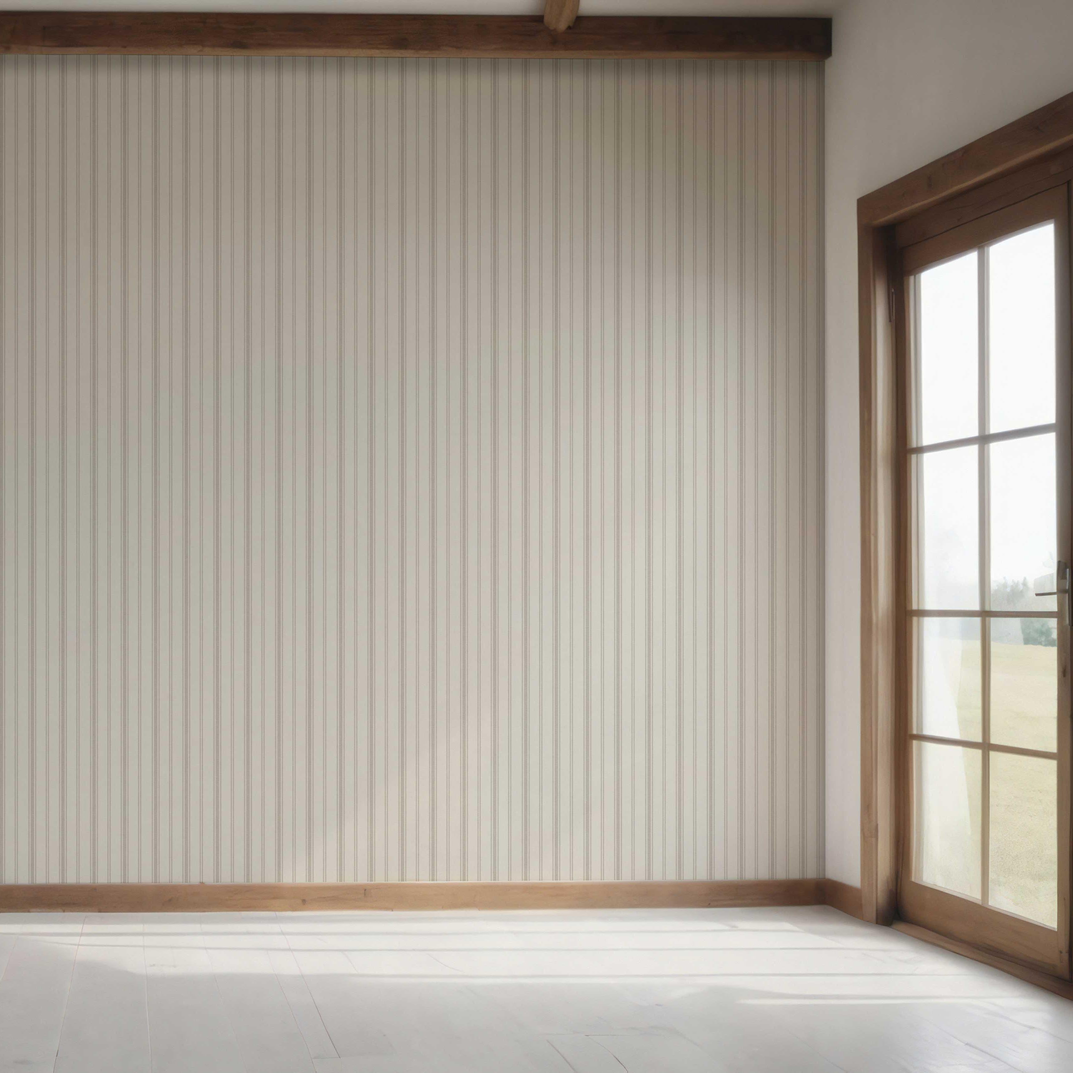 Neutral Geometric Striped Bedroom Wallpaper (Cream/ Beige/ Gray)
