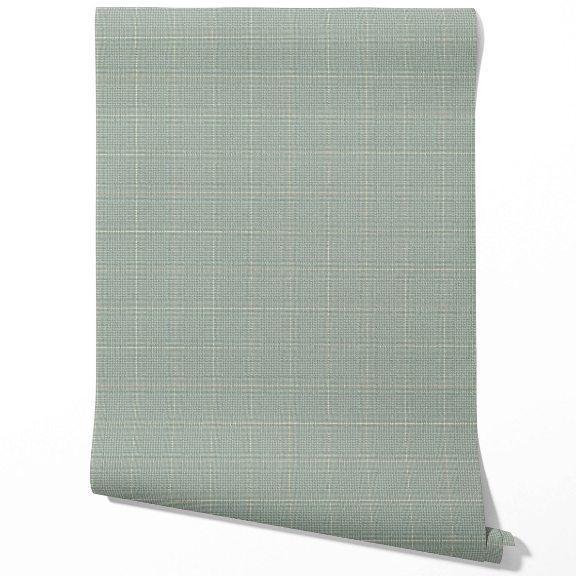 Textured Check/ Geometric Bathroom Wallpaper Sample (Sage Green)