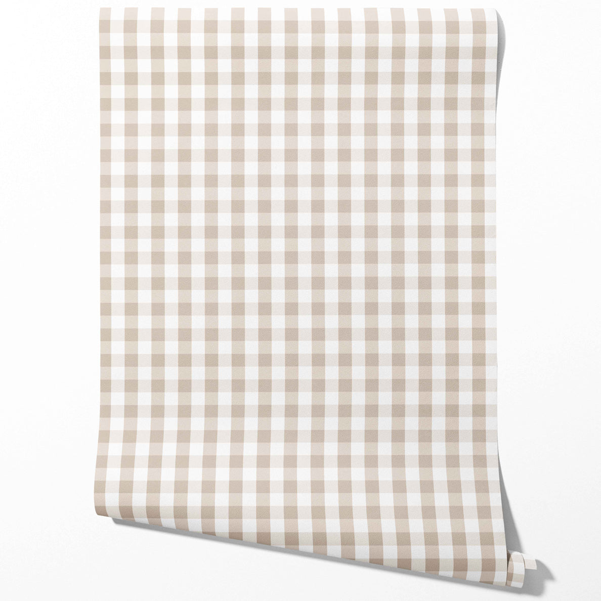 Neutral Geometric Gingham Traditional Wallpaper Sample (Soft Taupe)