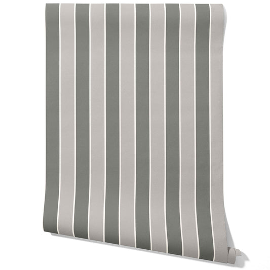 Neutral Geometric Striped Traditional Wallpaper Sample (Gray)