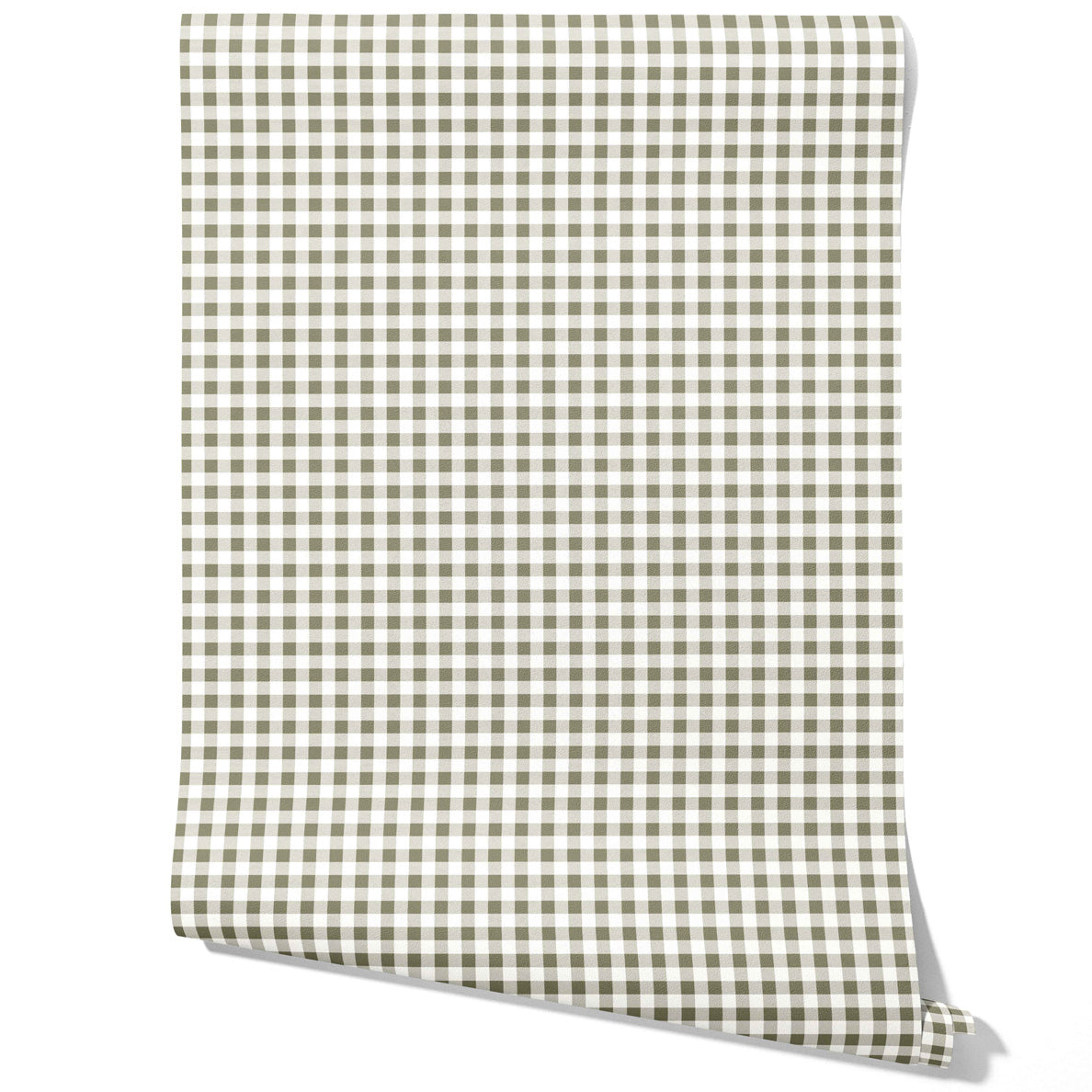 Gingham Checkered Traditional Wallpaper (Olive Green)