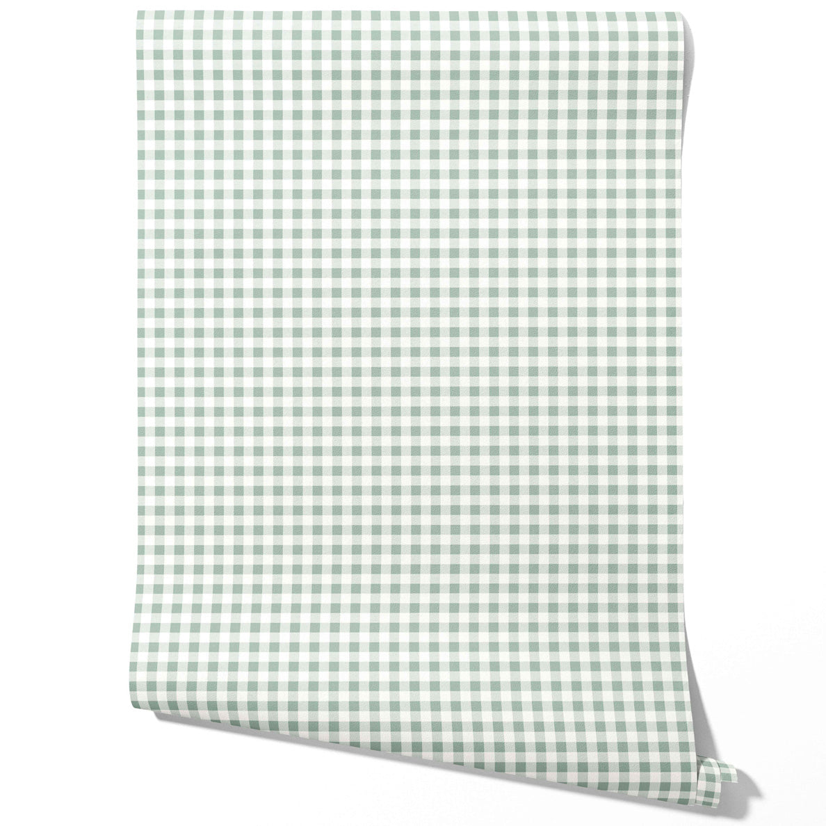 Gingham Checkered Traditional Wallpaper Sample (Duck Egg Blue)
