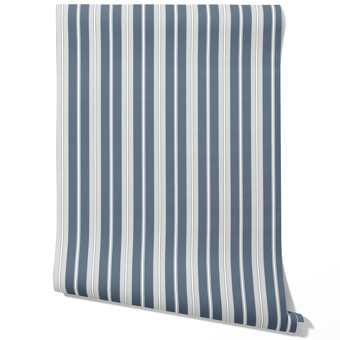 Geometric Striped Traditional Wallpaper Sample (Slate Gray/ Blue)