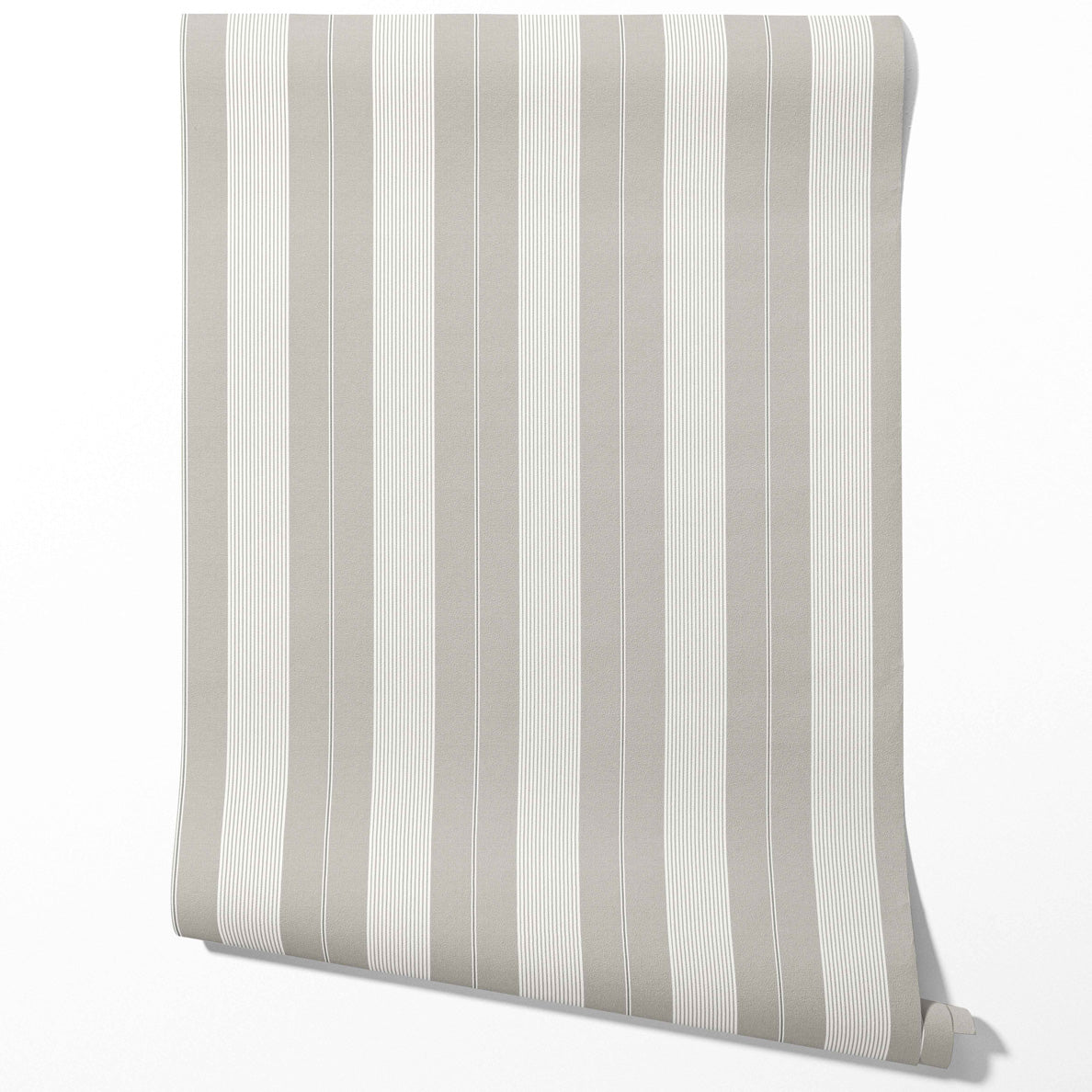 Neutral Geometric Striped Traditional Wallpaper Sample (Gray)
