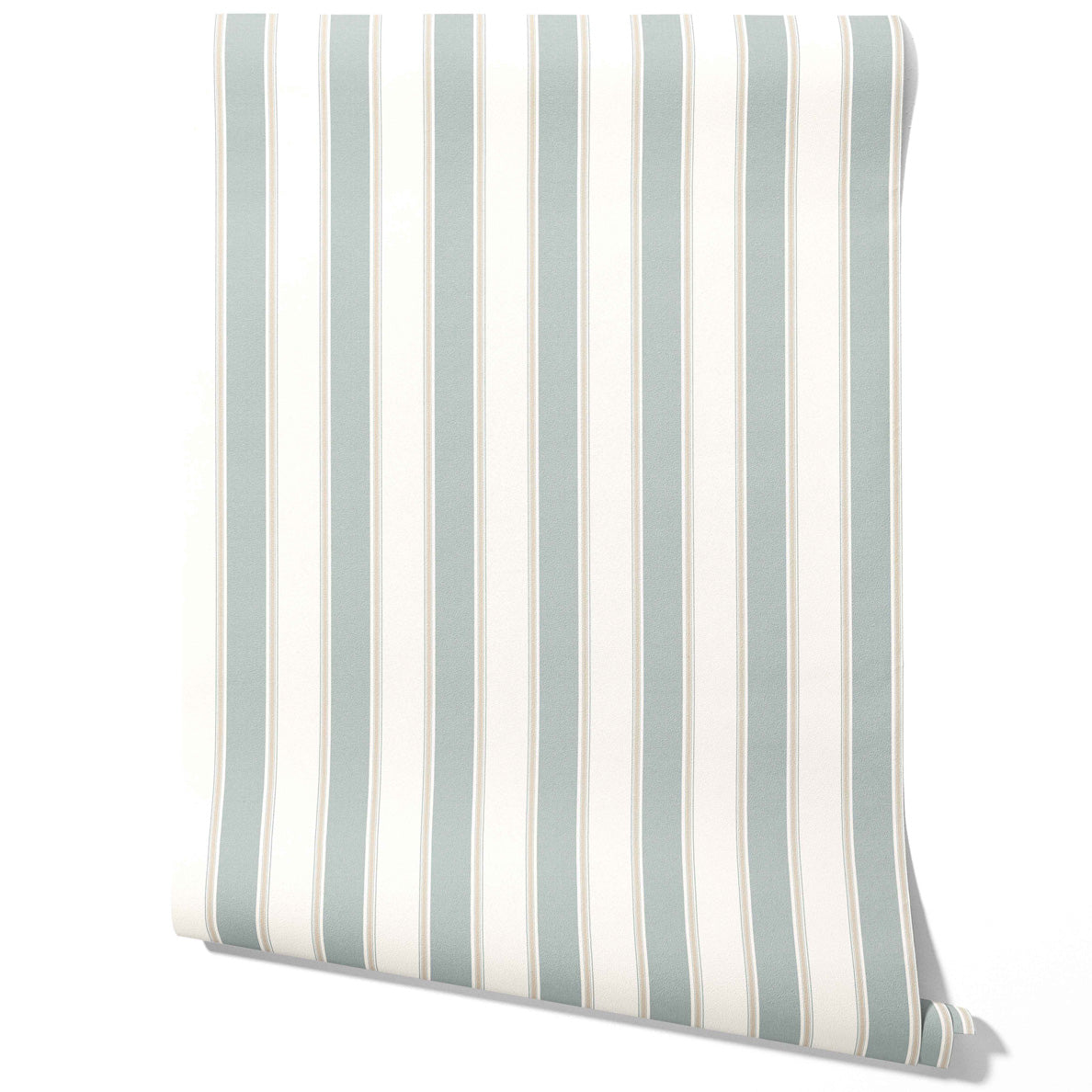 Geometric Striped Traditional Wallpaper (Mint Green/ Gray)