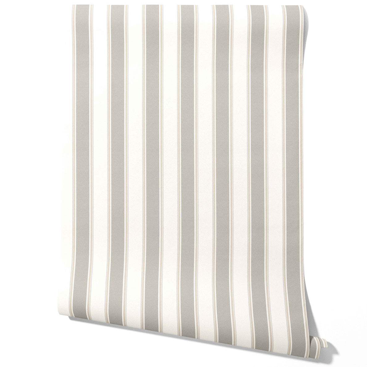 Neutral Geometric Striped Traditional Wallpaper (Gray/ Beige/ Taupe)