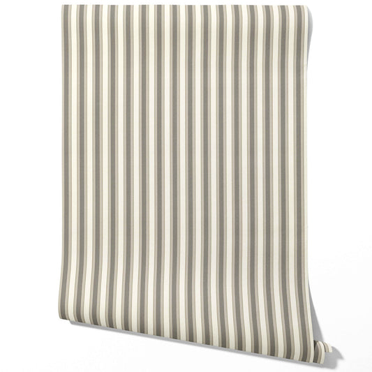 Neutral Geometric Striped Traditional Wallpaper Sample (Brown/ Beige/ Taupe Gray)