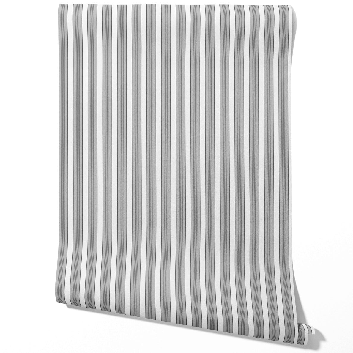 Neutral Geometric Striped Traditional Wallpaper Sample (Gray)