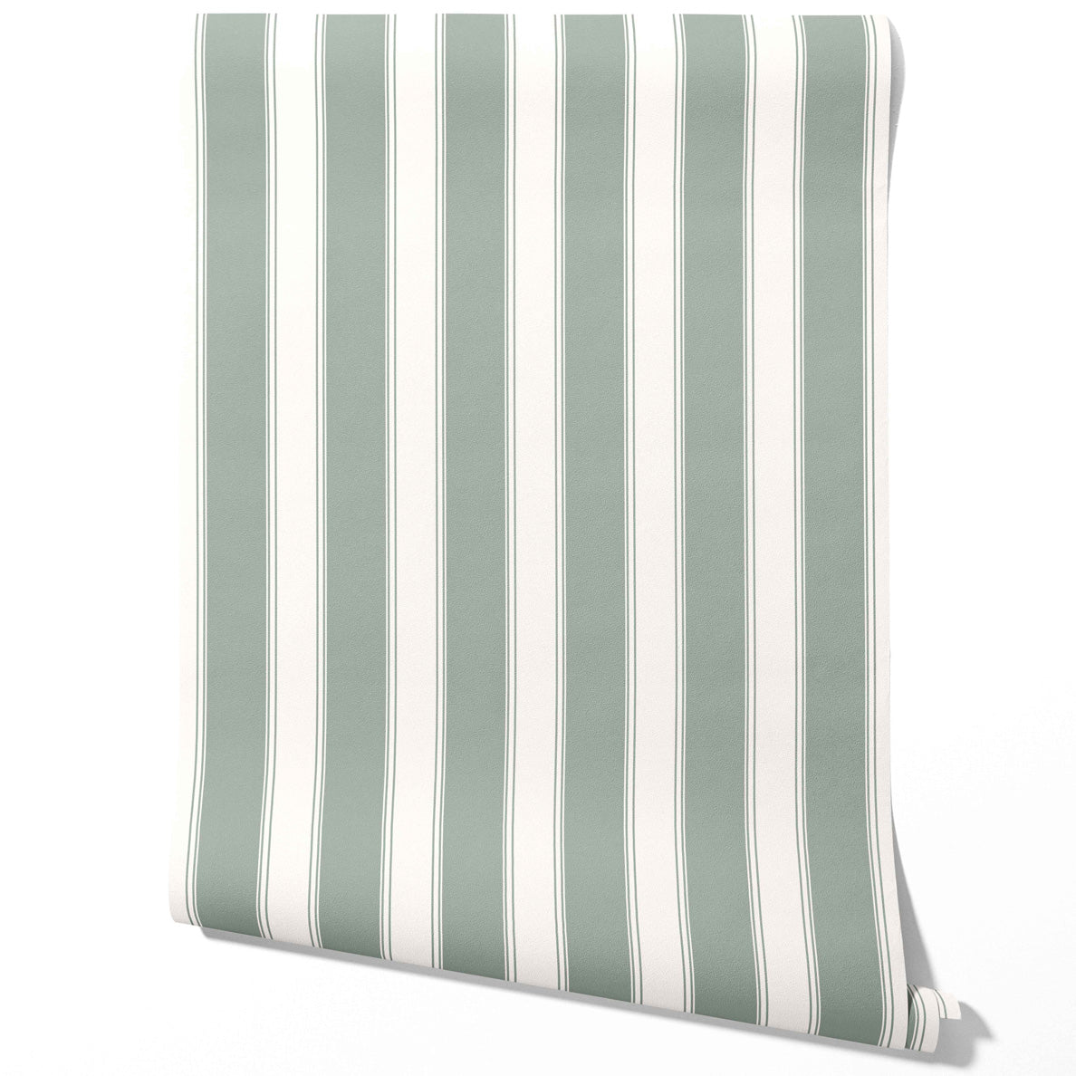 Geometric Striped Traditional Wallpaper Sample (Sage Green/ Gray)