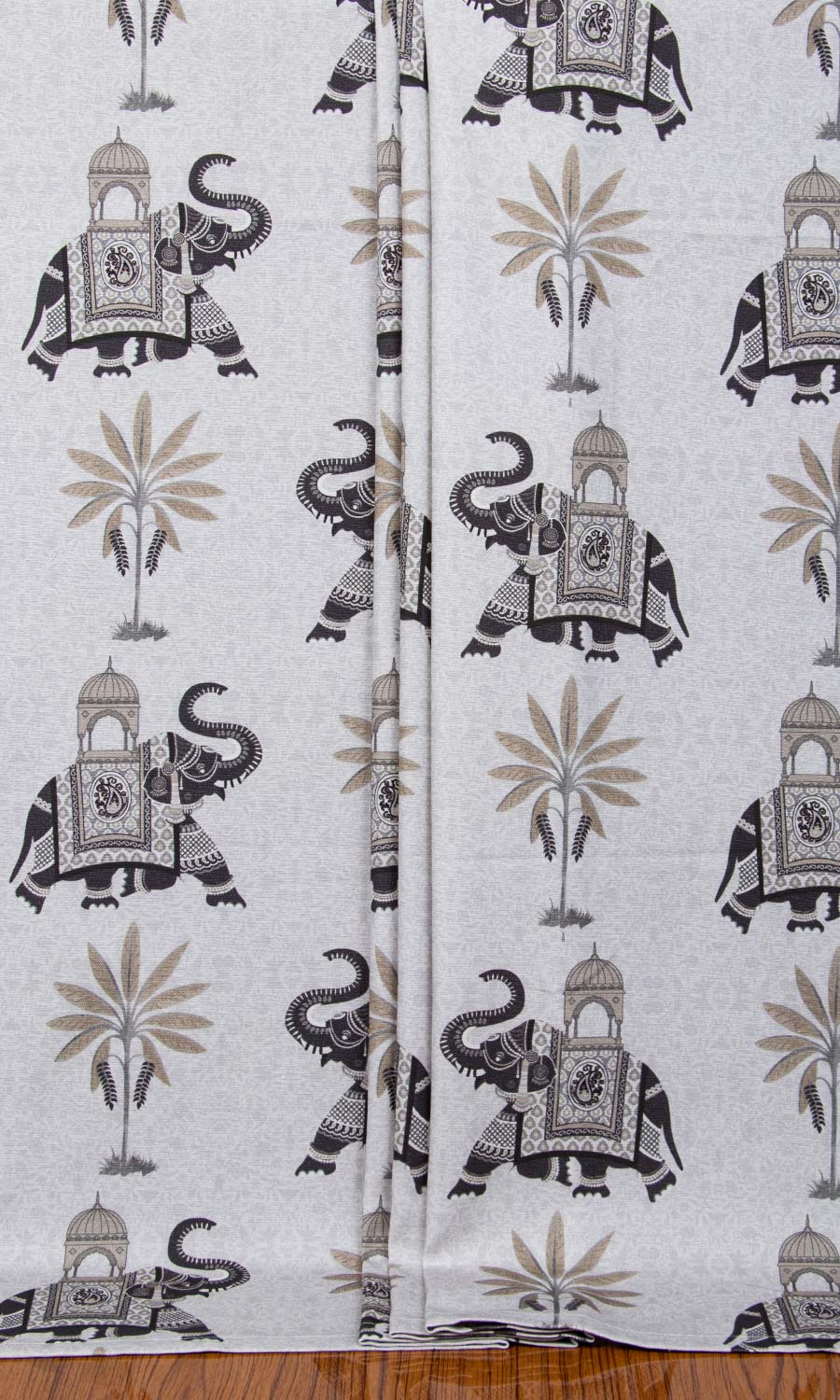 Cotton Printed Window Treatments Fabric Sample (Grey)