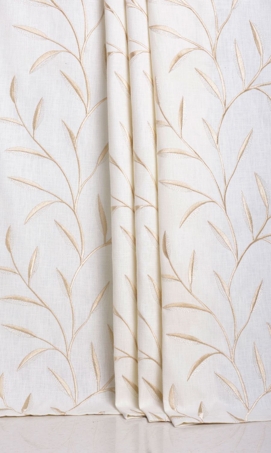Floral Embroidery Home Décor Fabric By the Yard (White/ Cream)