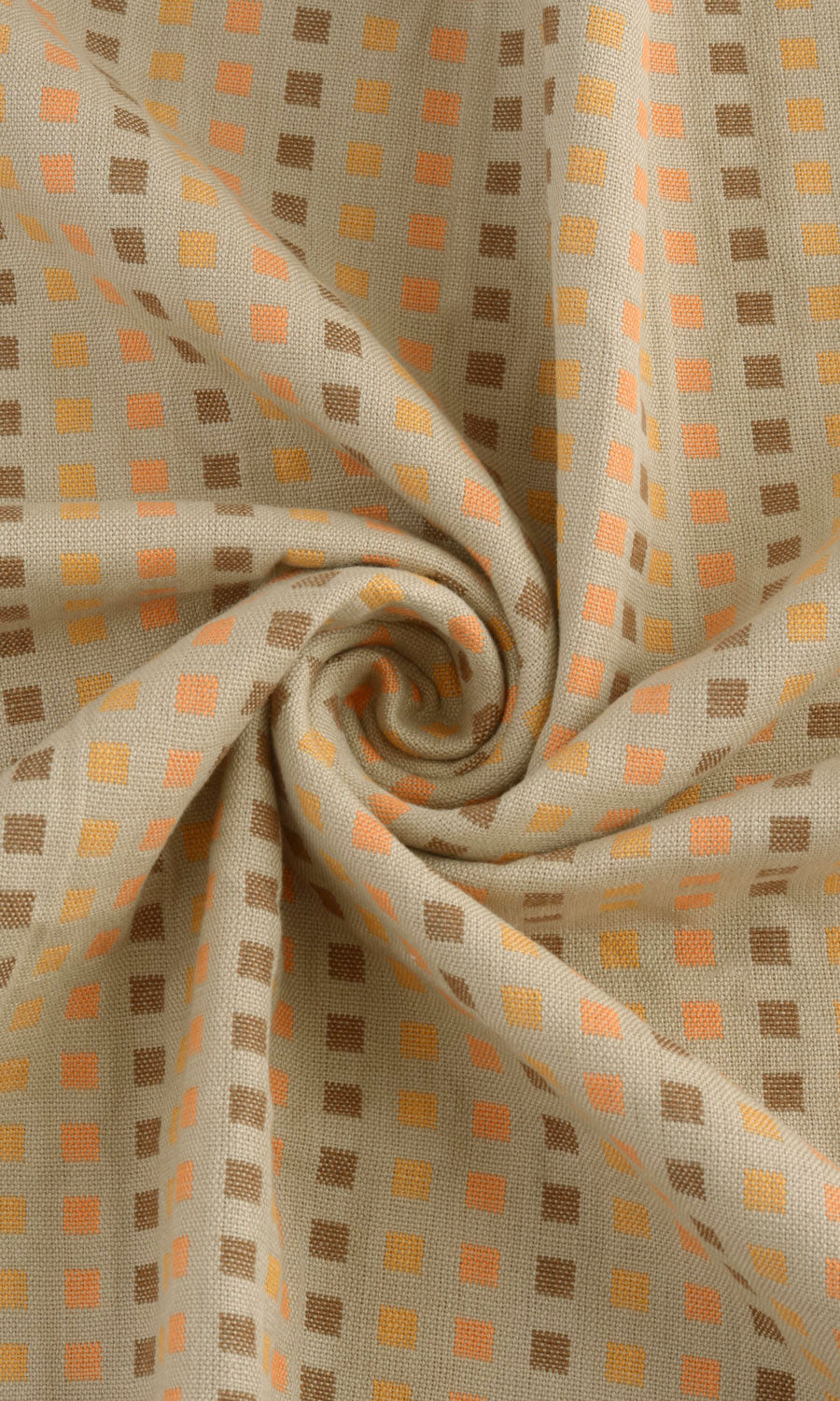 Cotton Window Treatments Fabric By the Yard (Beige/ Grey)