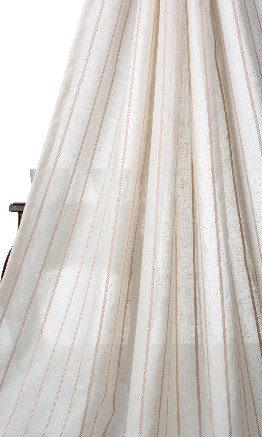 Striped Home Textile Fabric Material By the Yard (Milky White/ Baby Pink)
