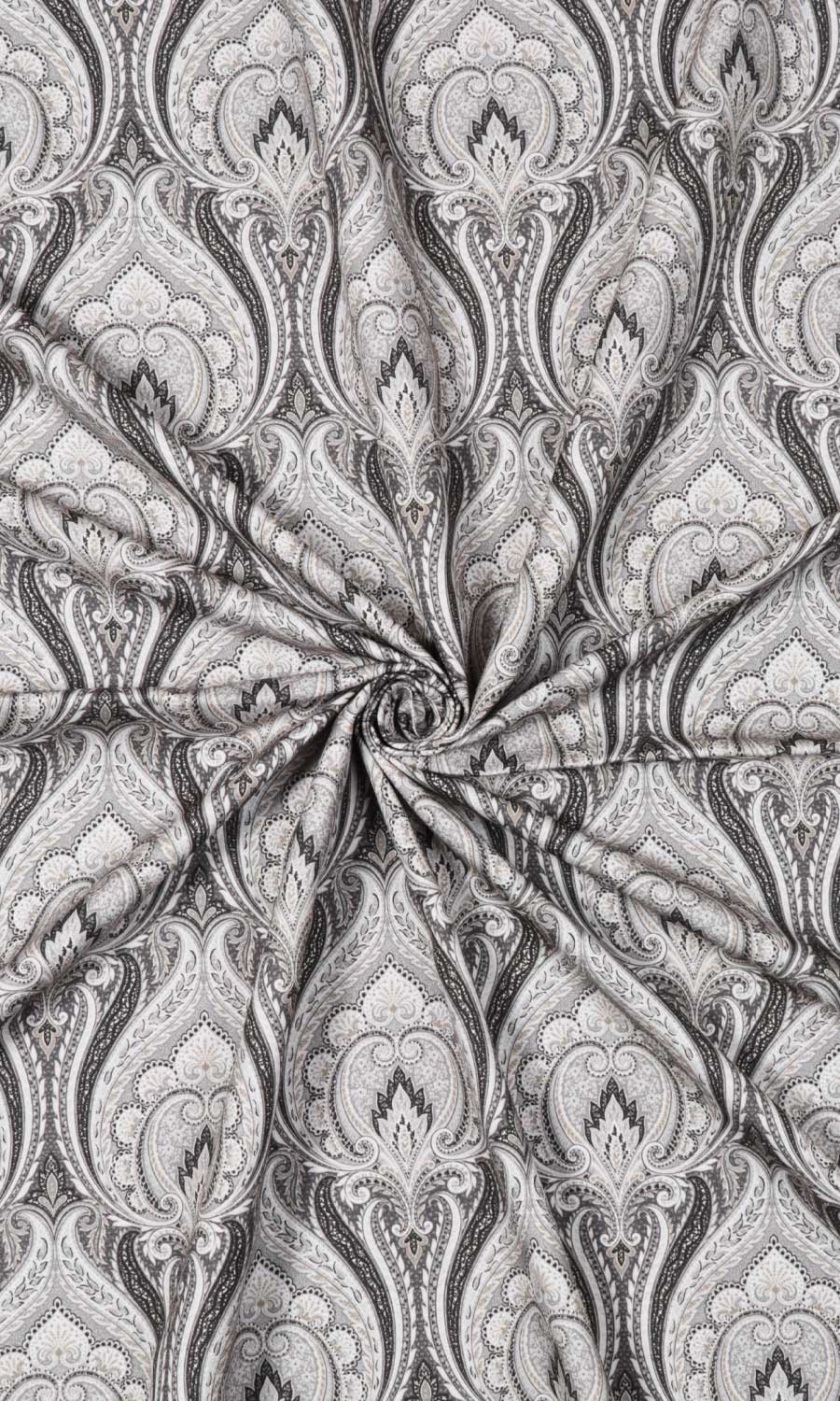 Floral Damask Window Treatments Fabric By the Yard (Grey/ Charcoal)